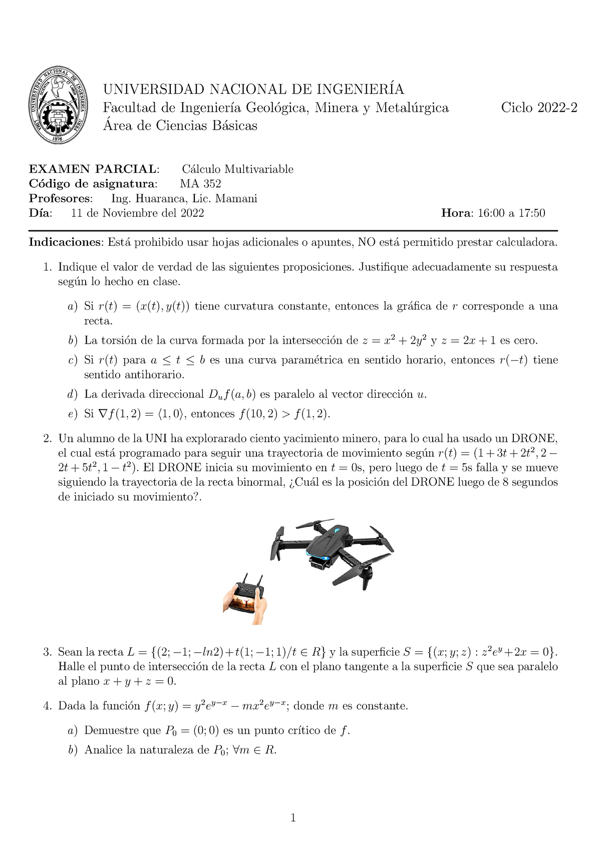 EP Calc Multi 2022 2 - Bdiuubdbdwed - UNIVERSIDAD NACIONAL DE INGENIER ...