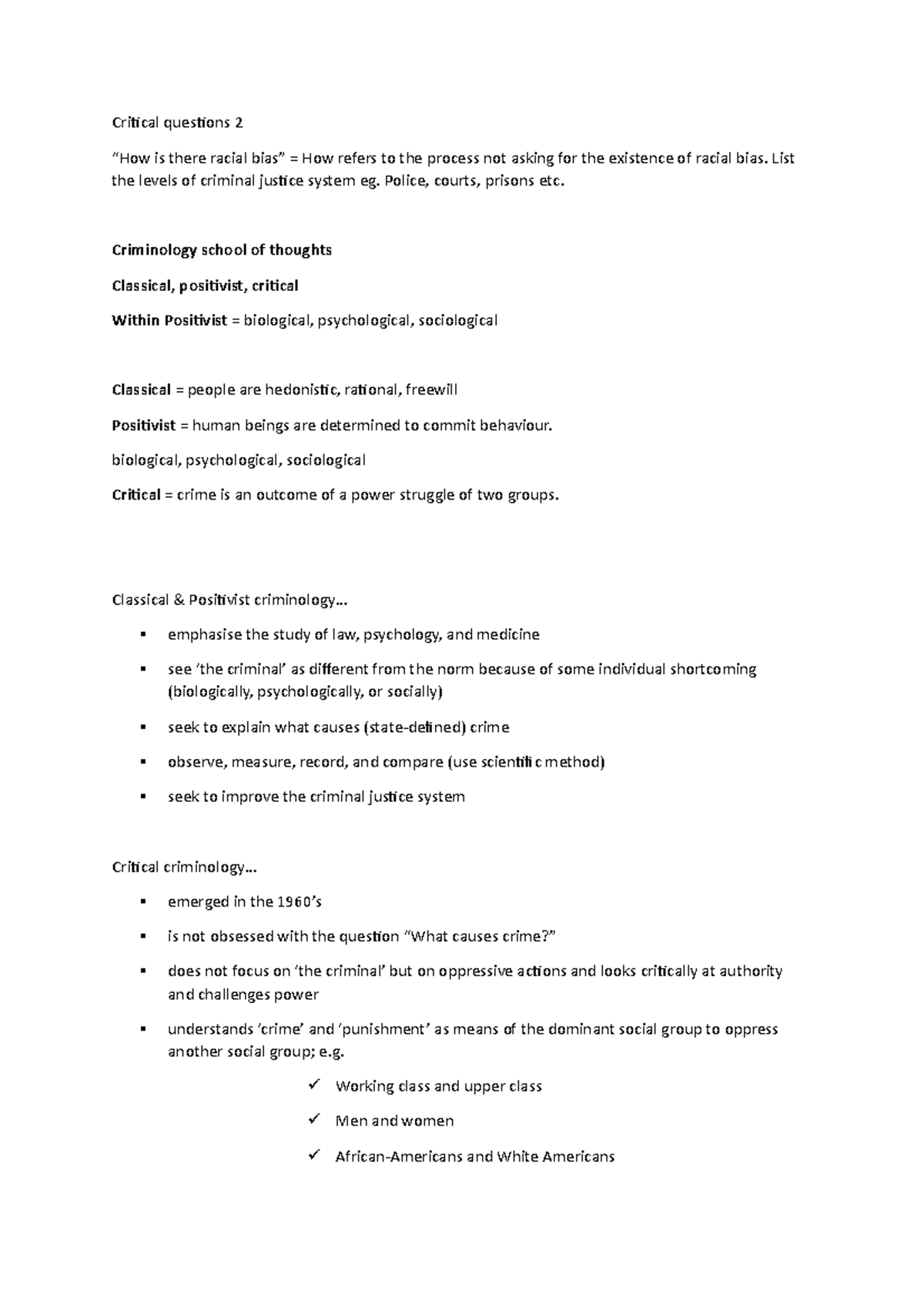 Lecture 10 Understanding Crime - Critical Questions 2 “how Is There 