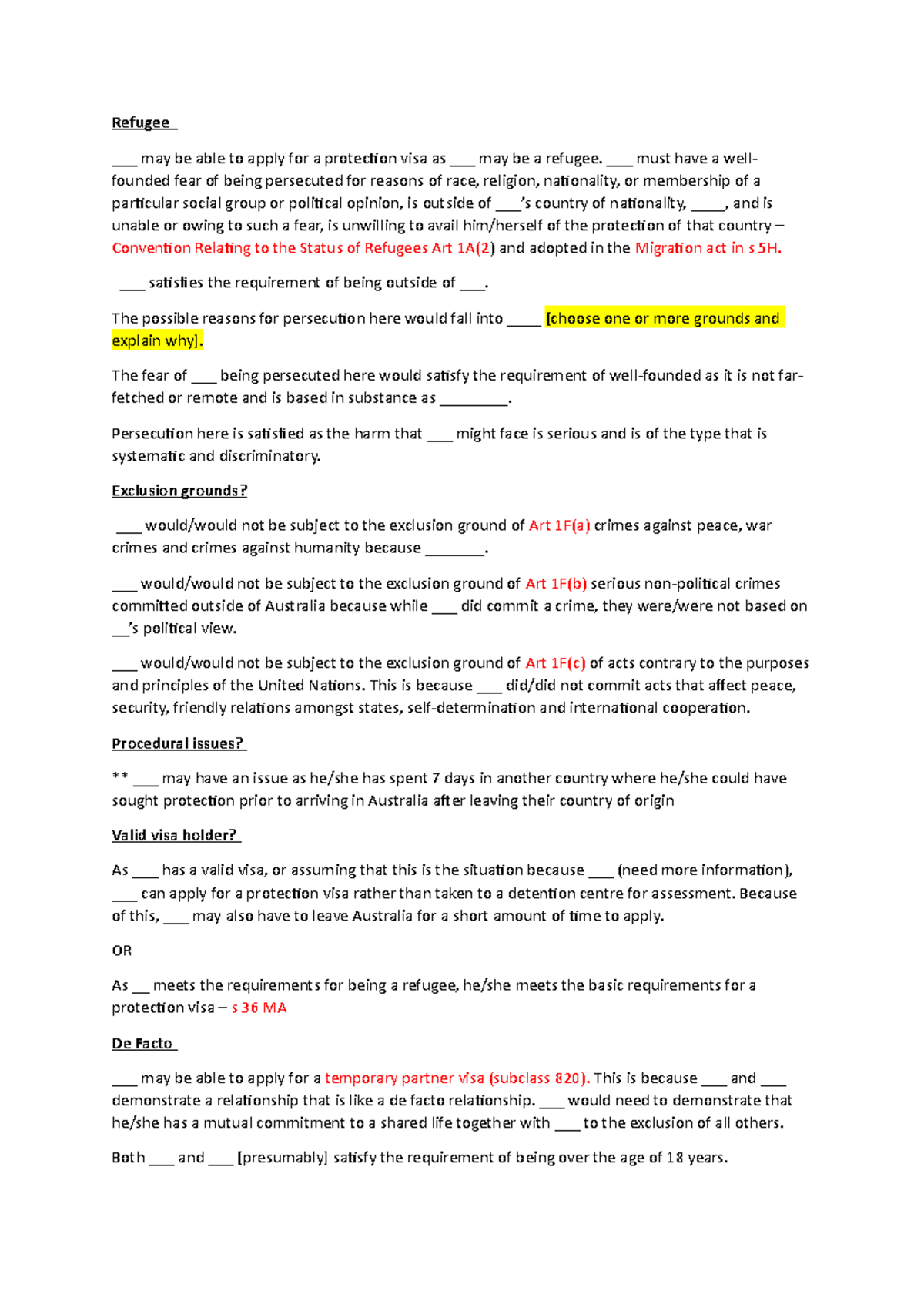 Model answers Migration - Refugee ___ may be able to apply for a ...