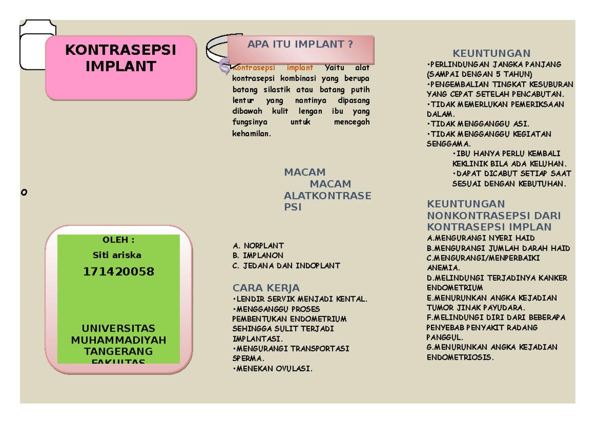 Leaflet Implant - O ####### Kontrasepsi Implant Yaitu Alat ...