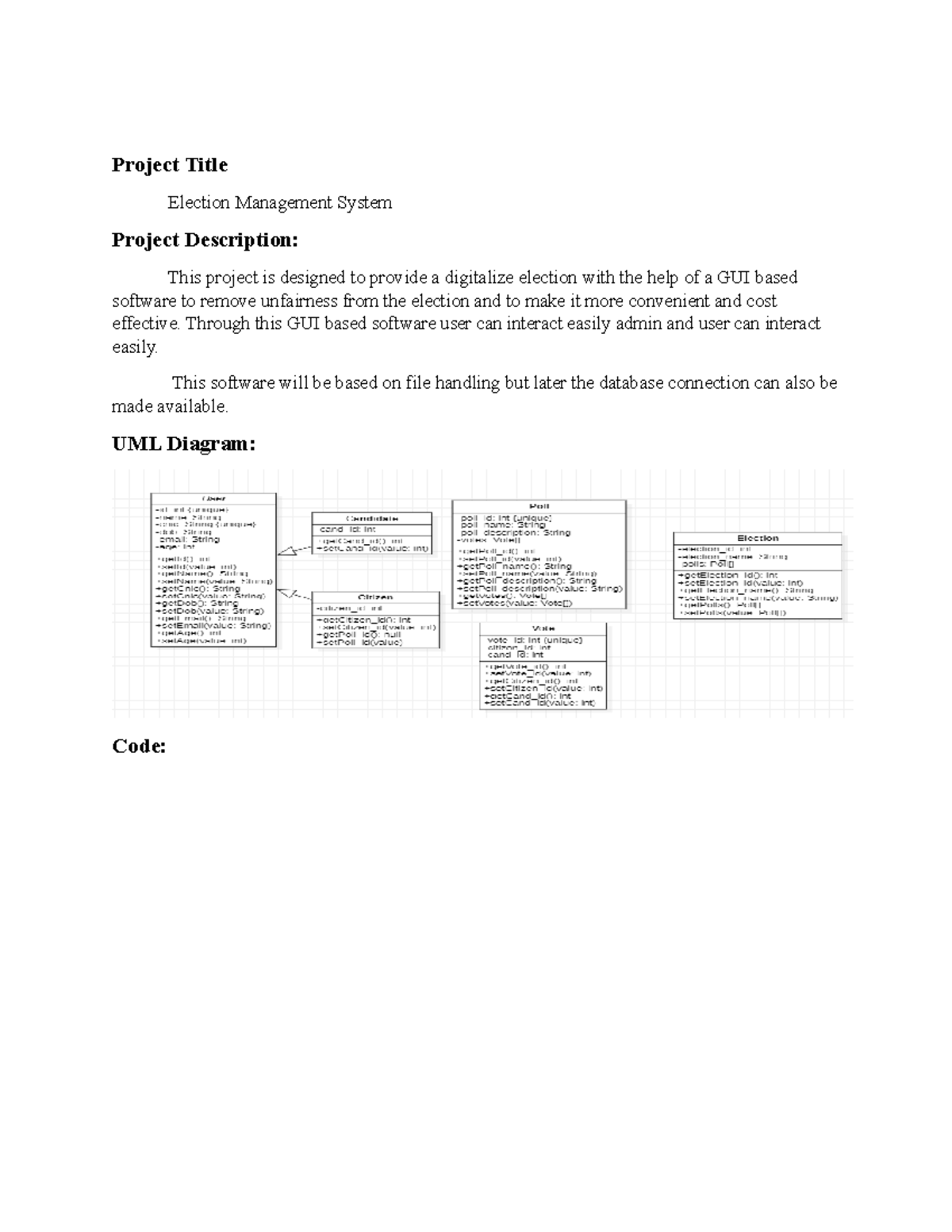 Project on Elecetion managment system using JAVA OOP concept source ...