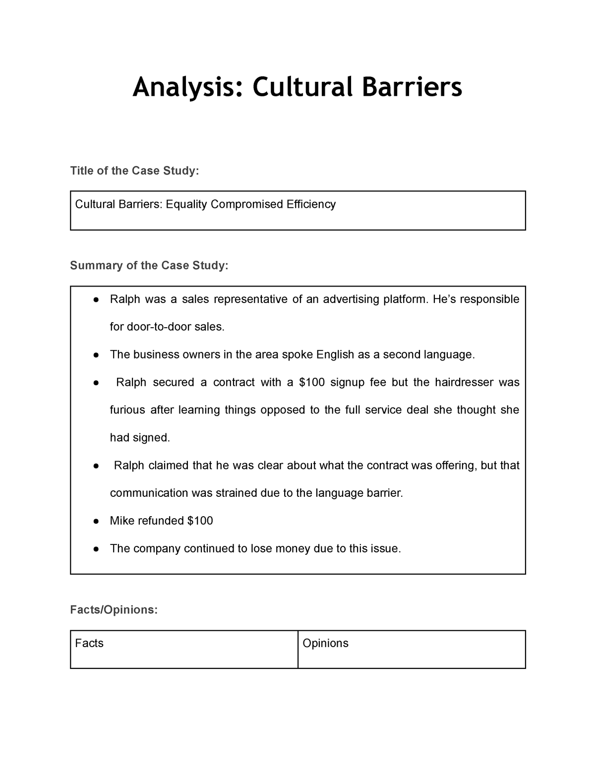 cultural barriers essay