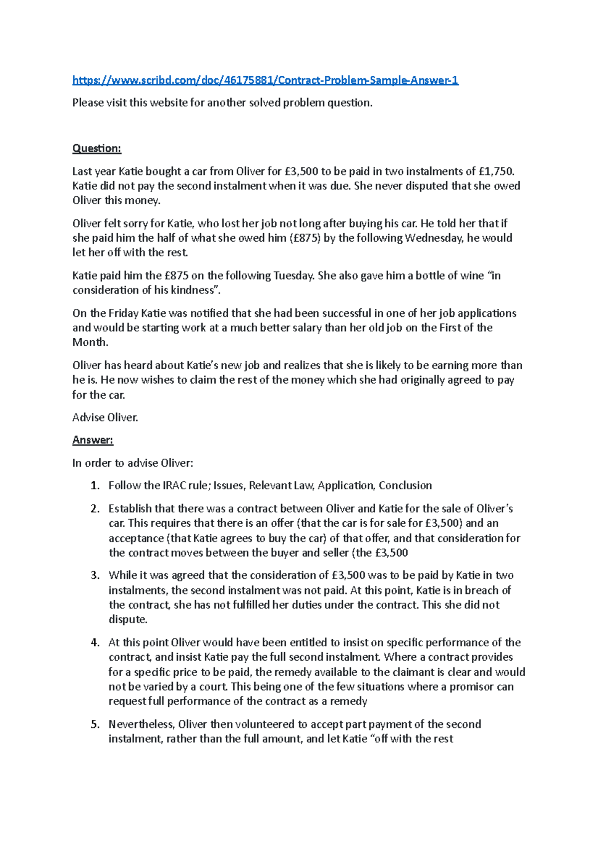 831 6531 364097 - scribd/doc/46175881/Contract-Problem-Sample-Answer ...