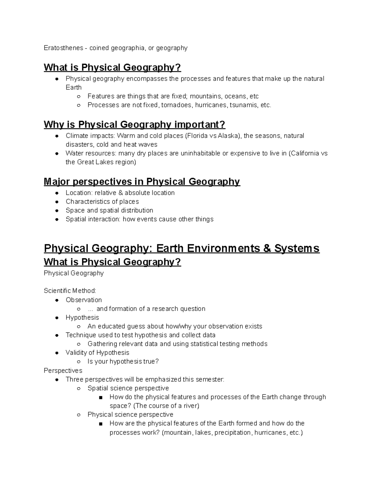 Geography Notes Eratosthenes coined geographia, or geography What
