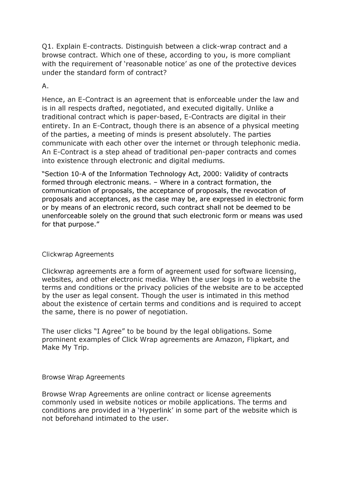 assignment worksheet 12.2 agreement in e contracts