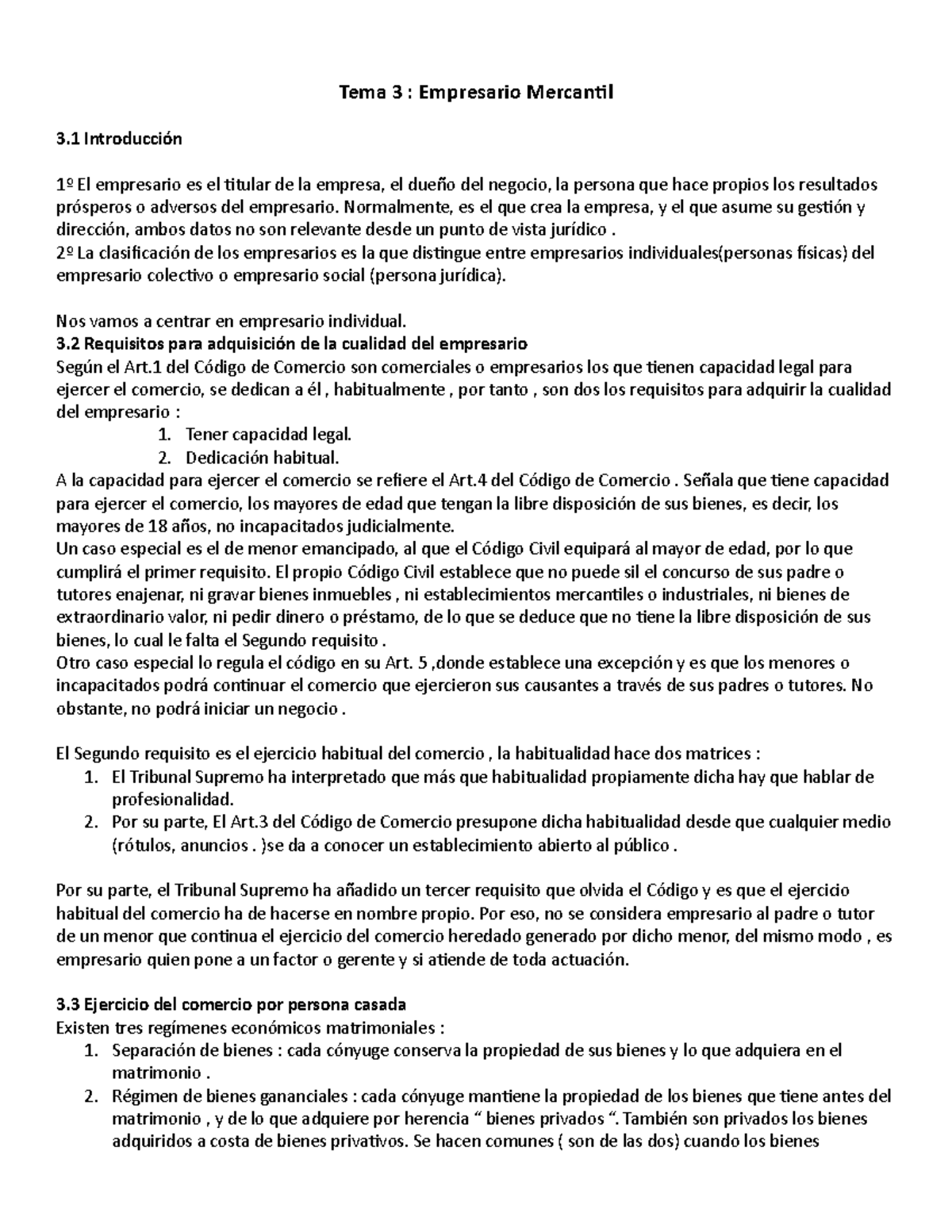 Tema 3 El empresario mercantil - Tema 3 : Empresario Mercantil 3 ...