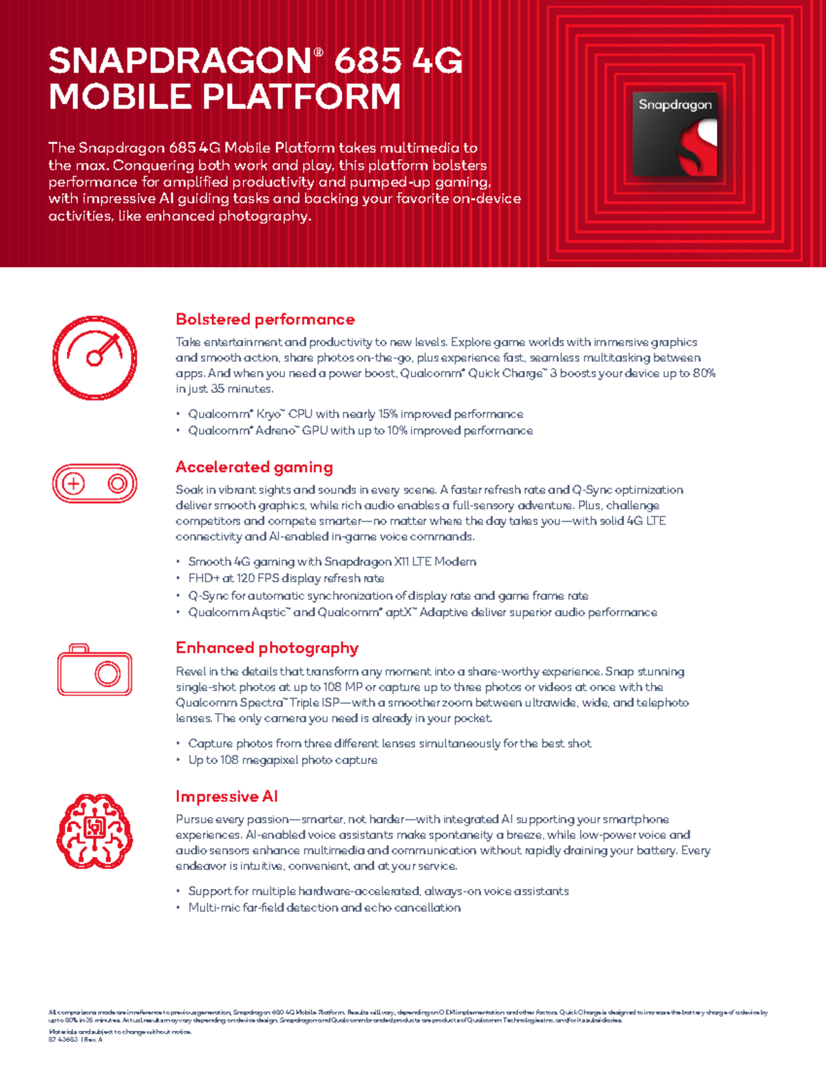 87436831 REV A Snapdragon 685 4G Mobile Platform Product Brief