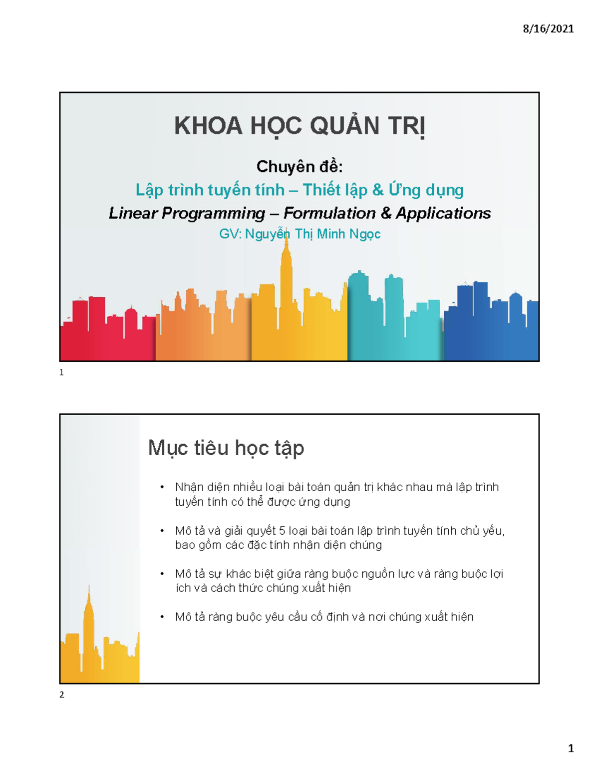 3. MS-Linear Programming-Formulation Application - KHOA HỌC QUẢN TRỊ ...