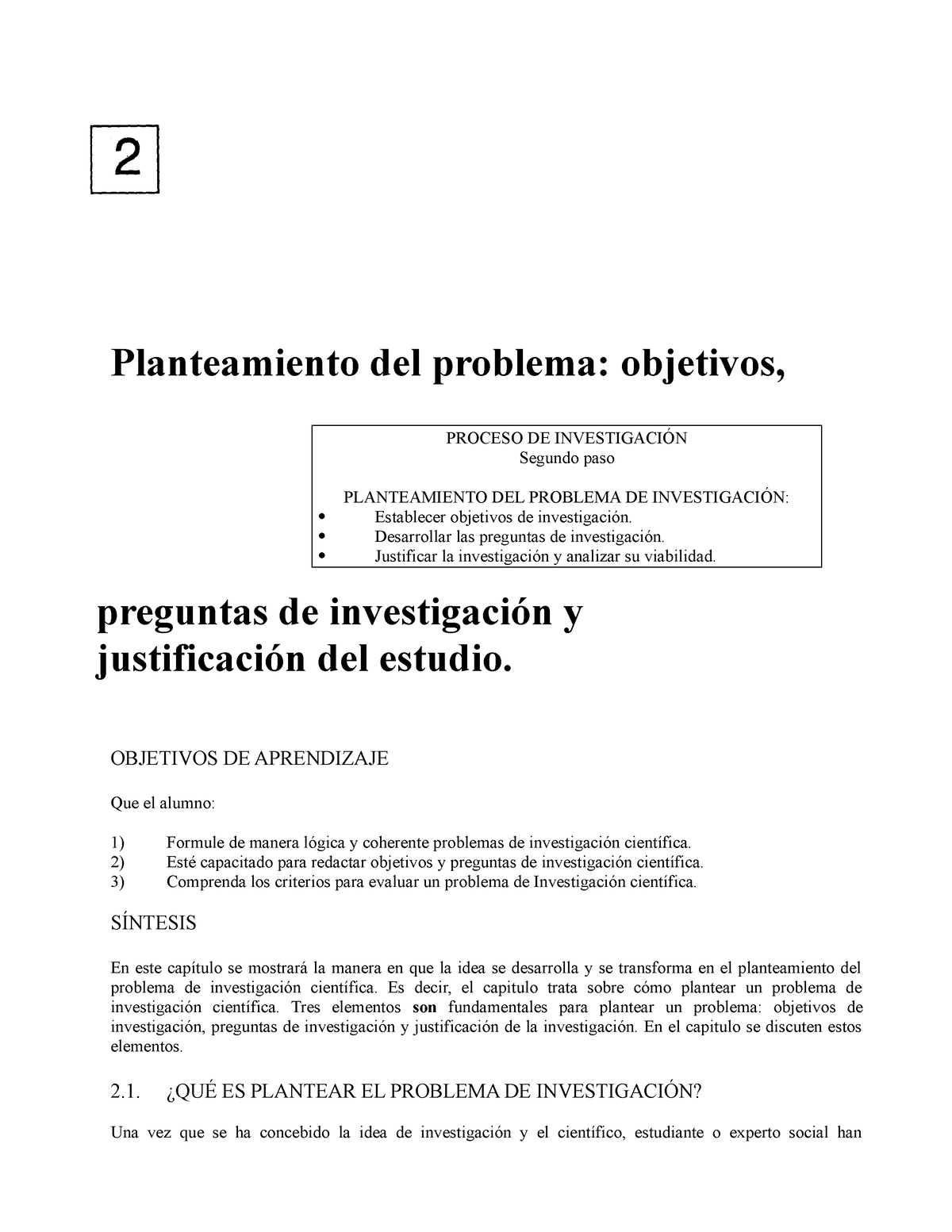 Cap 2 Planteamientodelproblema - Planteamiento Del Problema: Objetivos ...