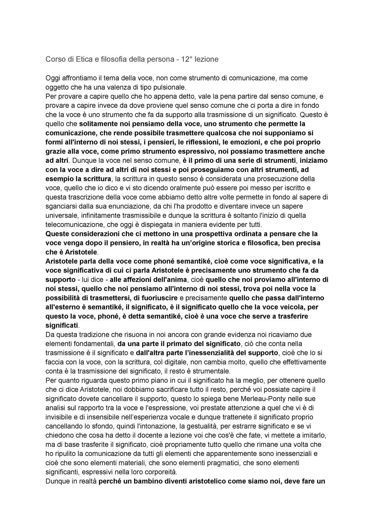 Corso Di Etica E Filosofia Della Persona 12° Lezione Corso Di Etica E Filosofia Della Persona 8565