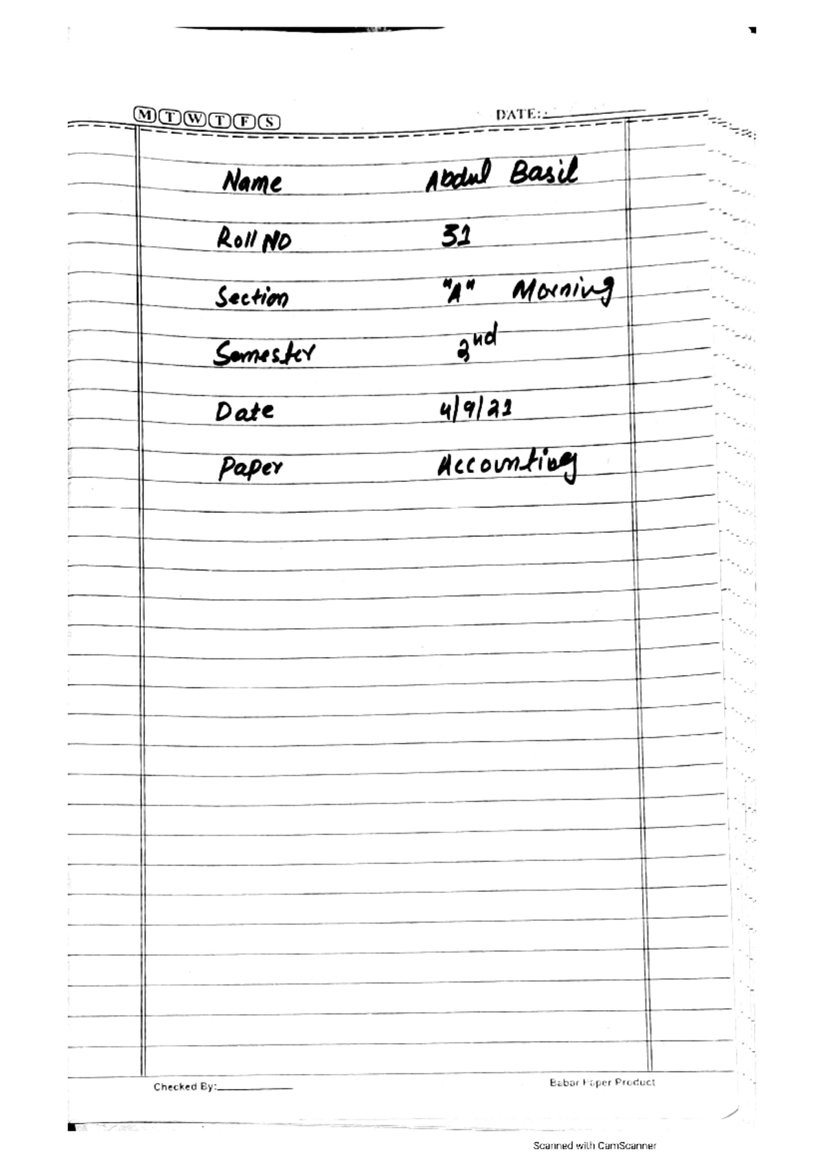Accounting final term paper by basit 3 1 - Pakistan Affairs - Peshawar ...