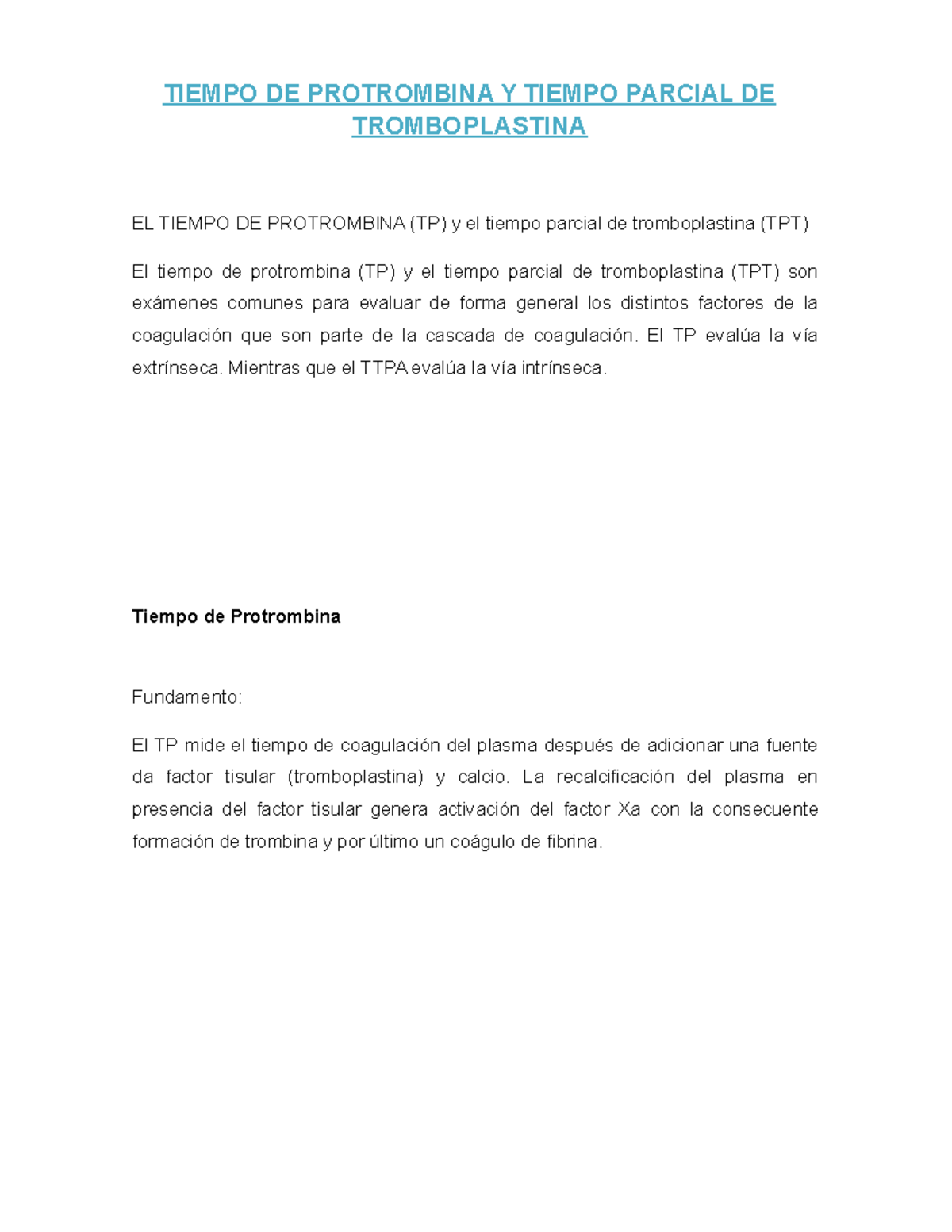 Analisis clinicos tp y tpt