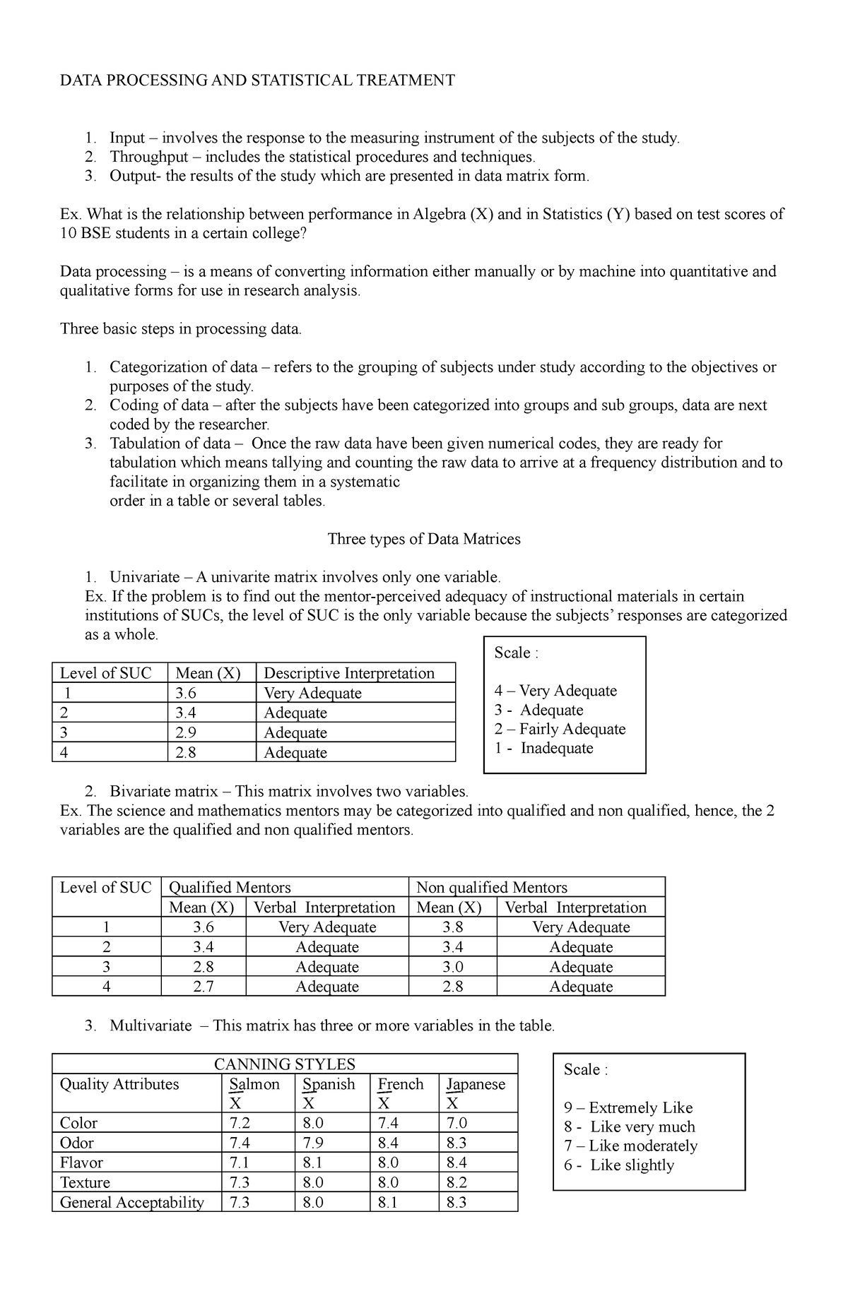 Data Processing And Statistical Treatment Data Processing And Statistical Treatment Input 8215