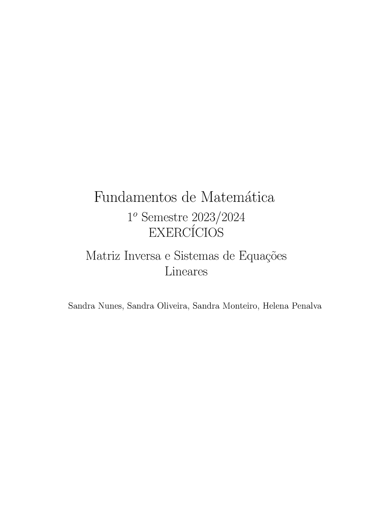 Mktbsndvsksg Bsnsjfcwhsg - Fundamentos De Matem ́atica 1 O Semestre ...