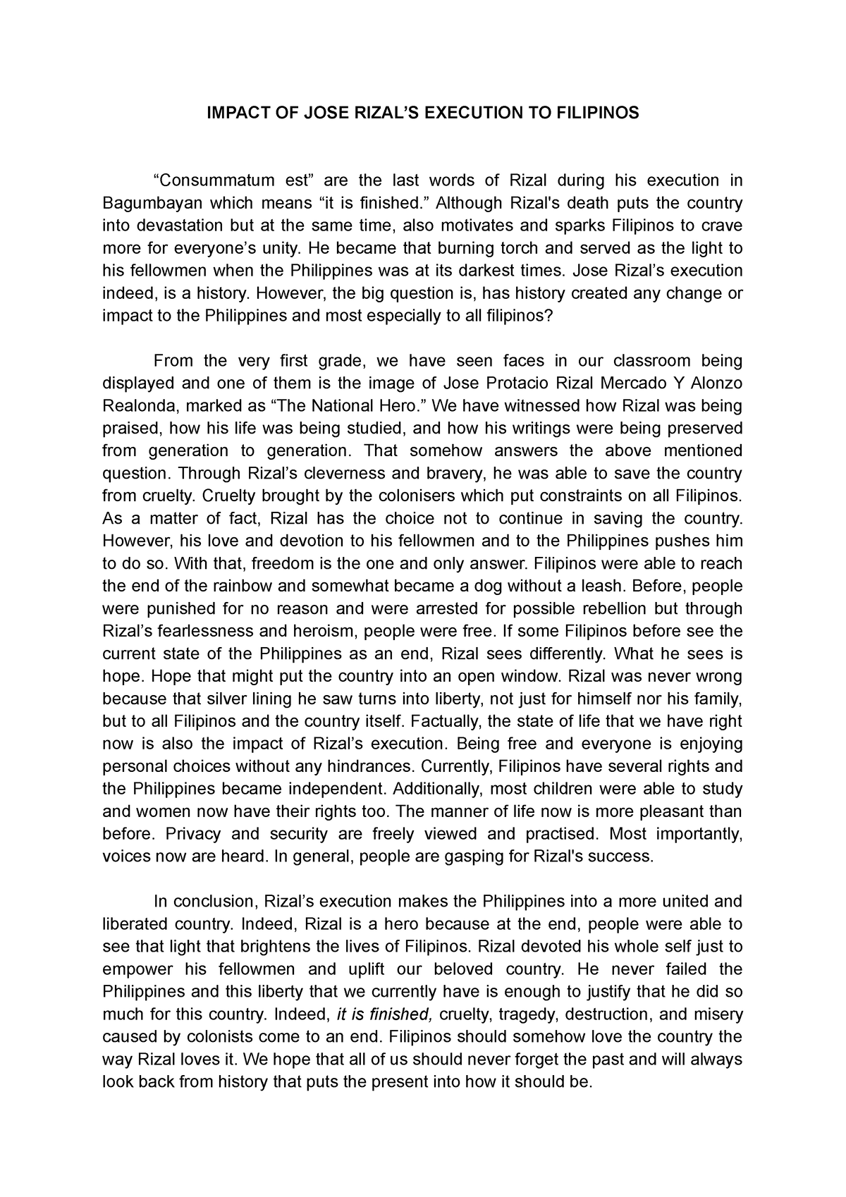 persuasive essay about jose rizal