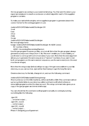 COMP2521 Sorting Algorithms Lab Report - Background: A very long time ...