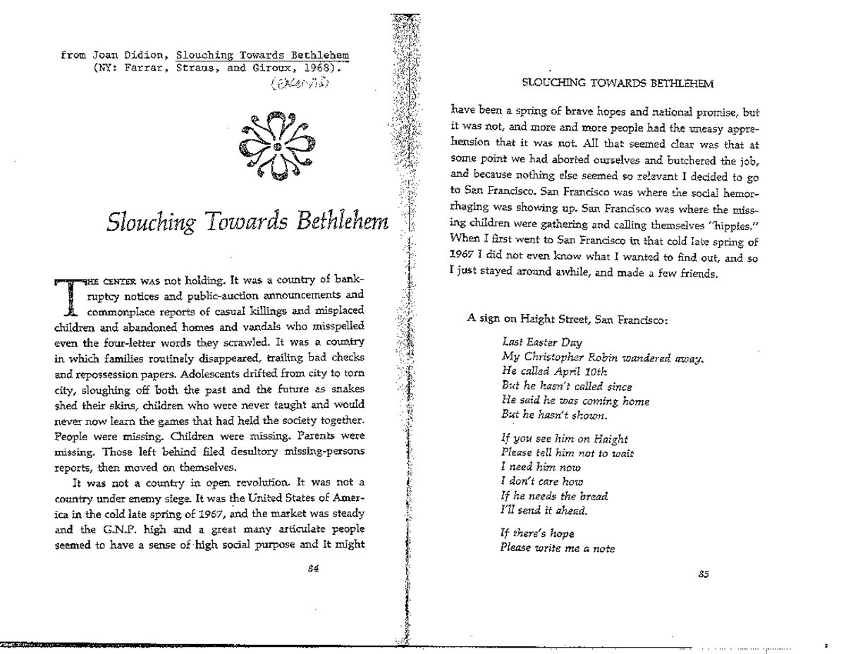 Slouching Excerpt - readings - HIST 16800 - Studocu