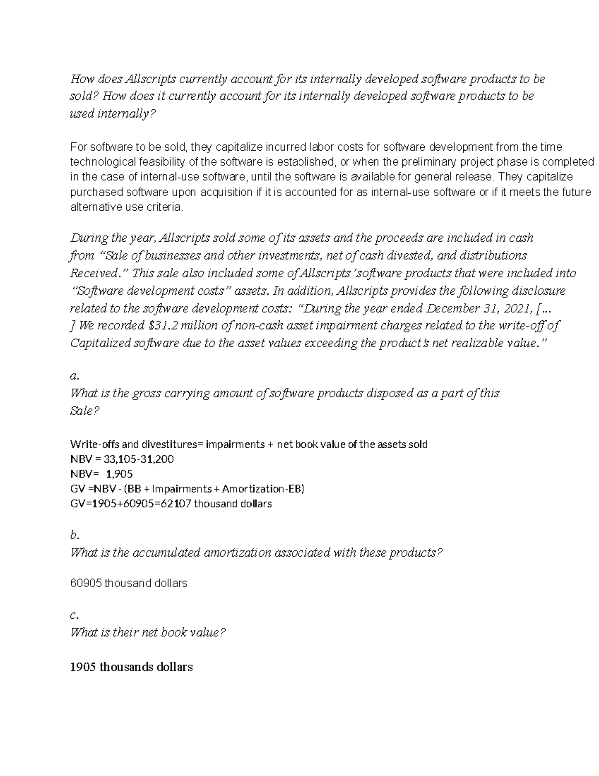 Allscripts Homework How Does Allscripts Currently Account For Its 