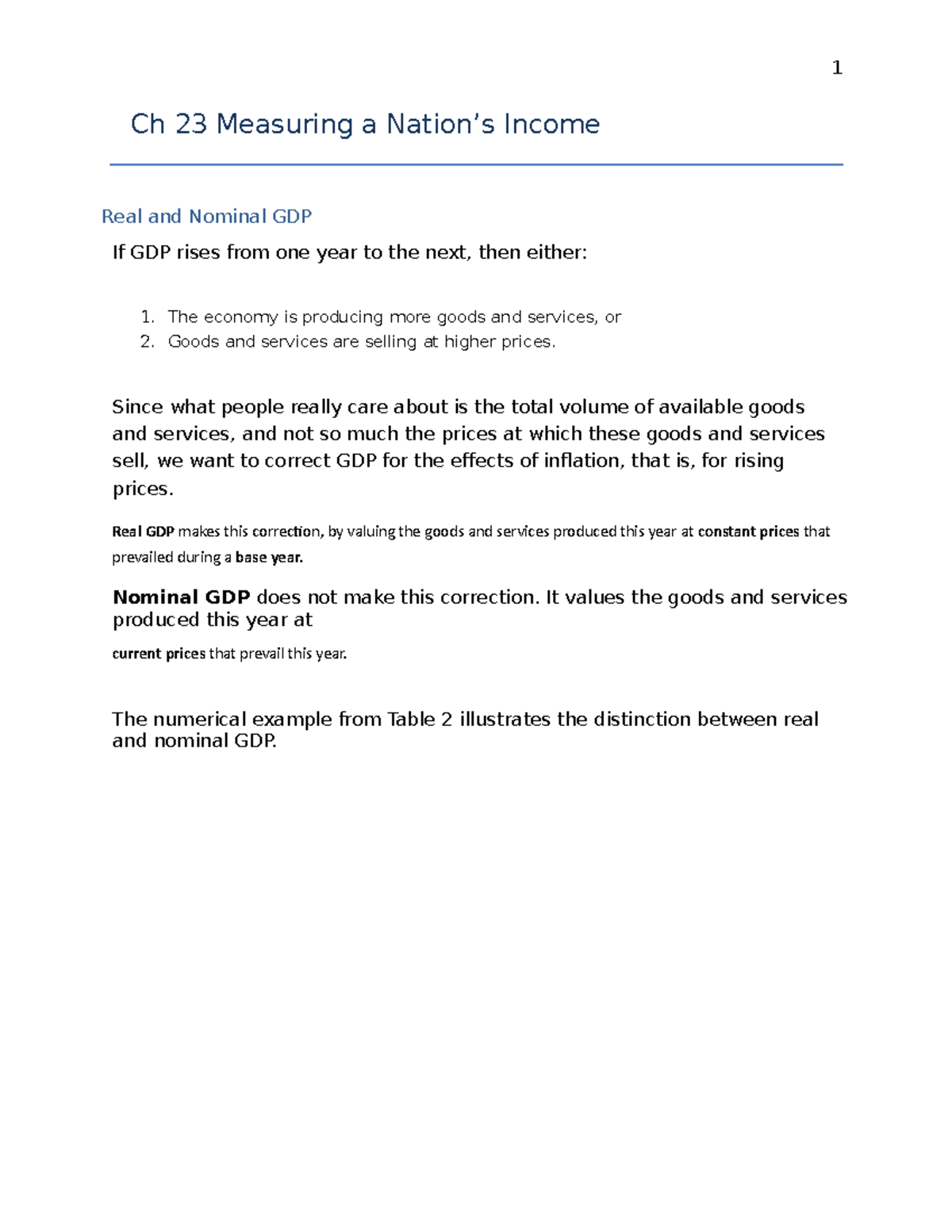 Note 12 - Detailed Lecture notes - Ch 23 Measuring a Nation’s Income ...