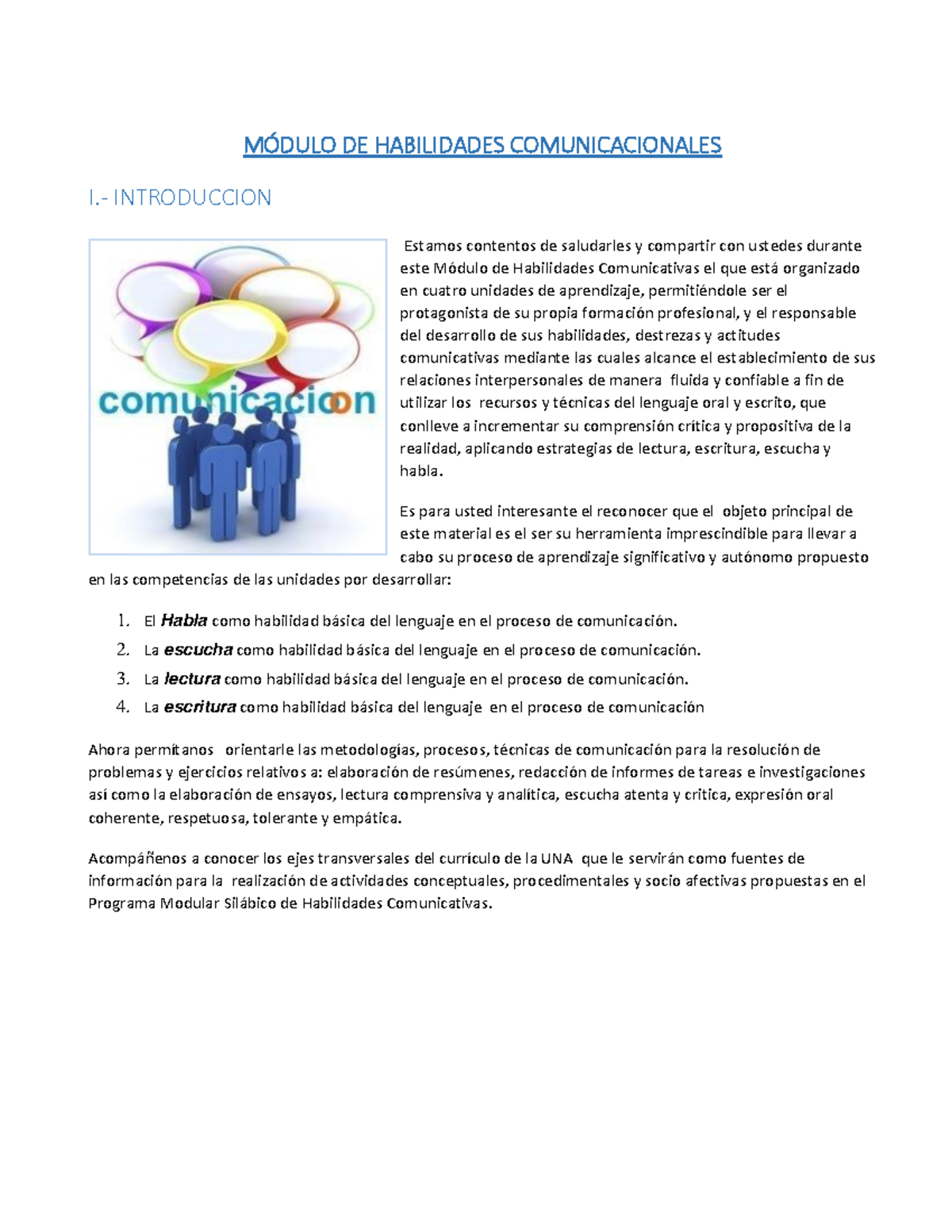 M Dulo De Habilidades Comunicacionales M Dulo De Habilidades