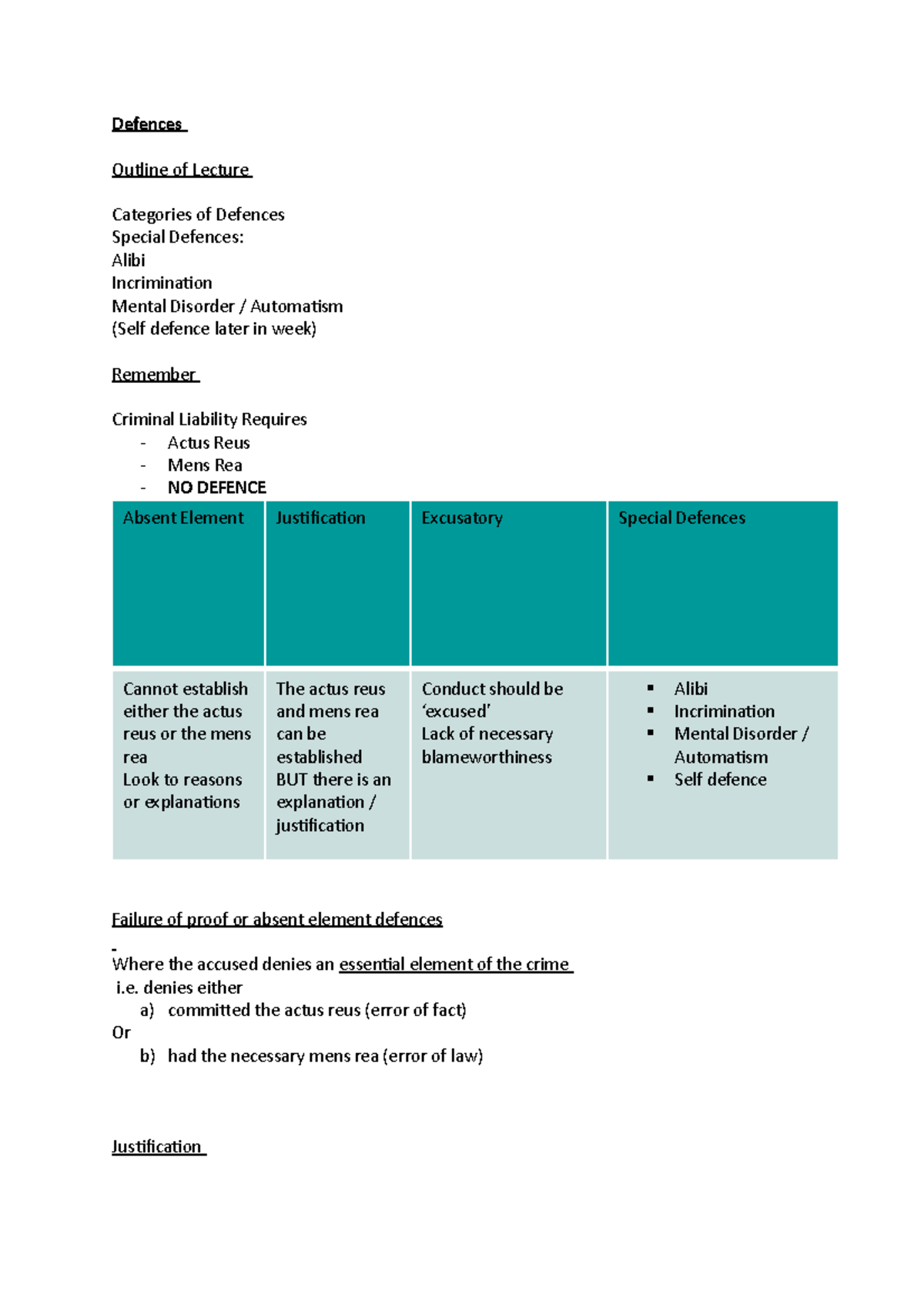 Defences - Defences Outline of Lecture Categories of Defences Special ...