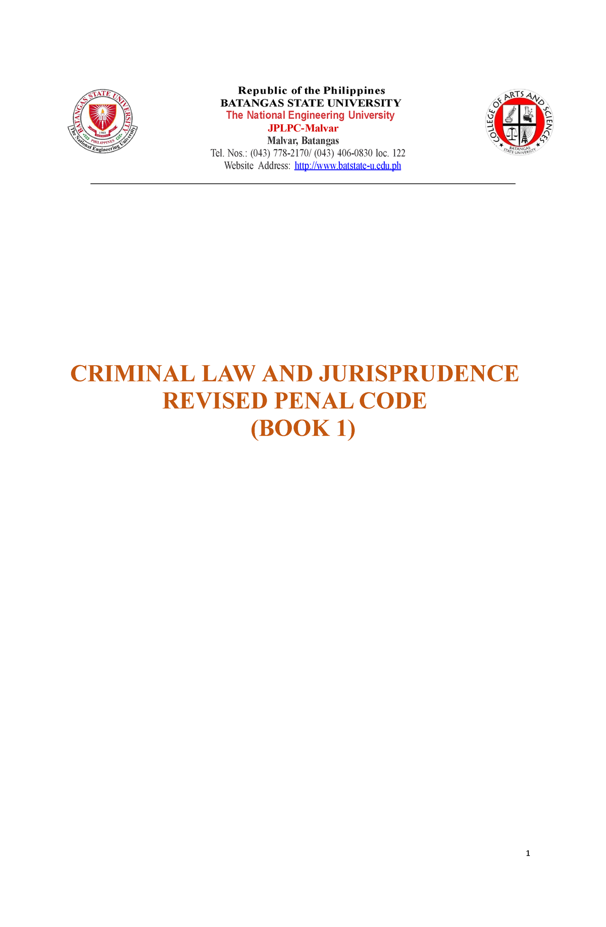 Criminal LAW AND Jurisprudence Revised Penal CODE BOOK 1 1 1 - Bs ...