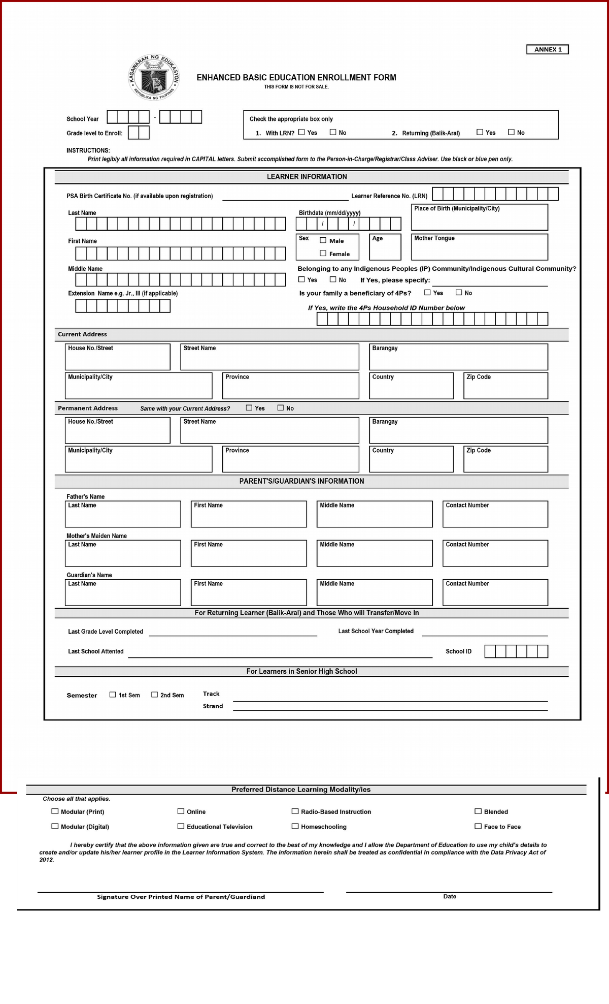2022-2023-enrolment-form - English - Studocu