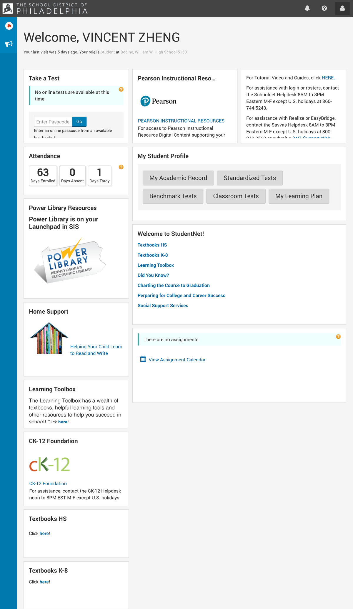 Schoolnet My Schoolnet - Schoolnet - Welcome, VINCENT ZHENG Your last ...