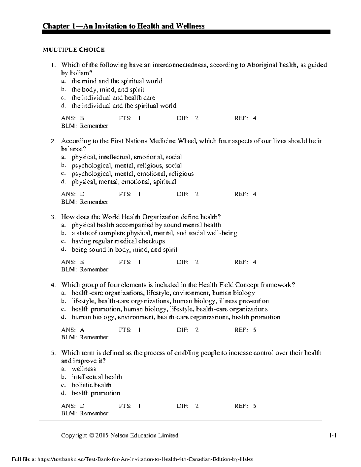 An inviation to health 4th edition - Chapter Invitation to Health and ...