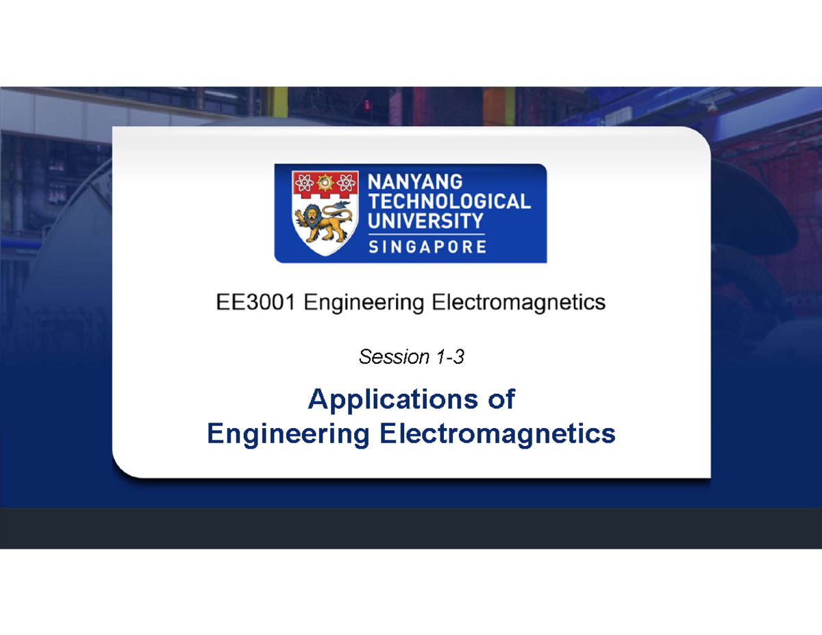 18S1 EE3001 PDF Week1Part1Session 1-3 V3 - Applications of Engineering ...