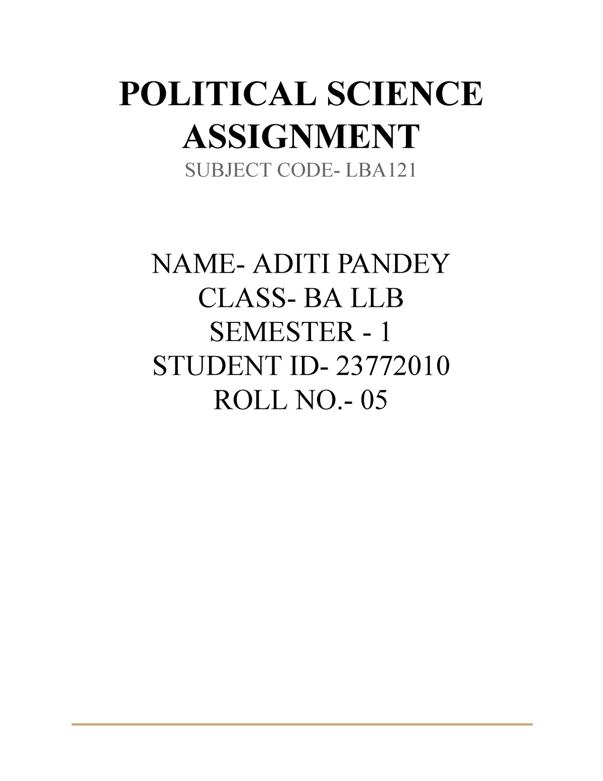 political science assignment pdf