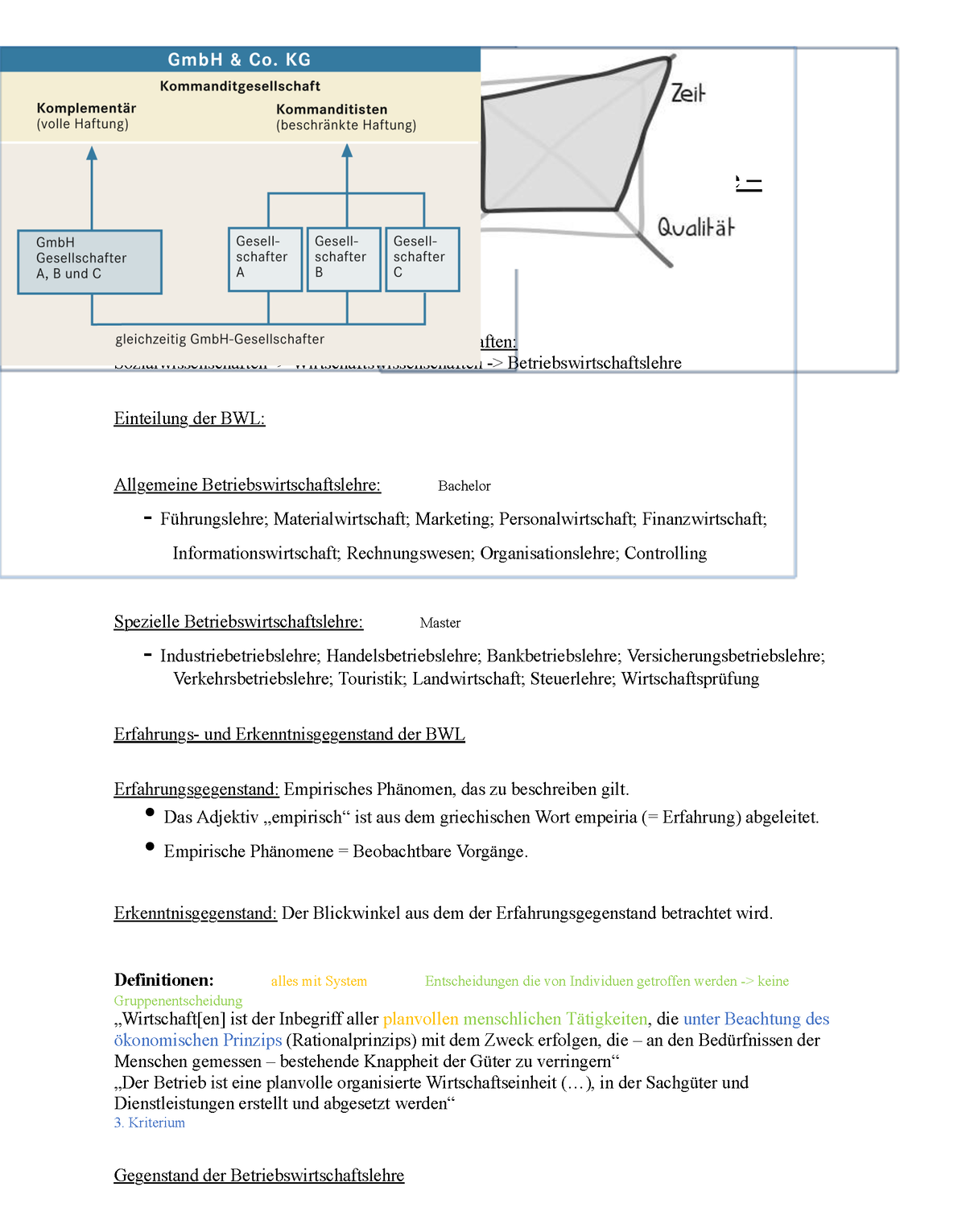 Zusammenfassung Einführung BWL - Einführung In Die ...