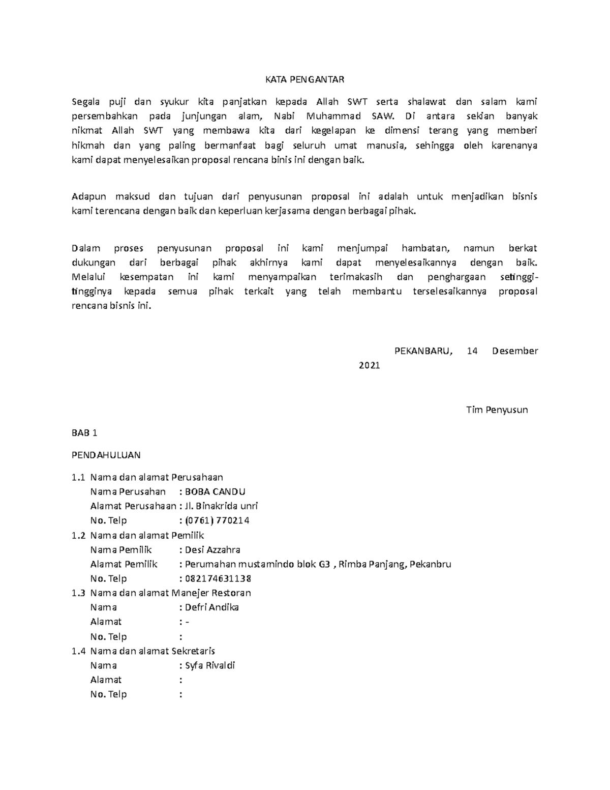 KATA Pengantar - KATA PENGANTAR Segala puji dan syukur kita panjatkan