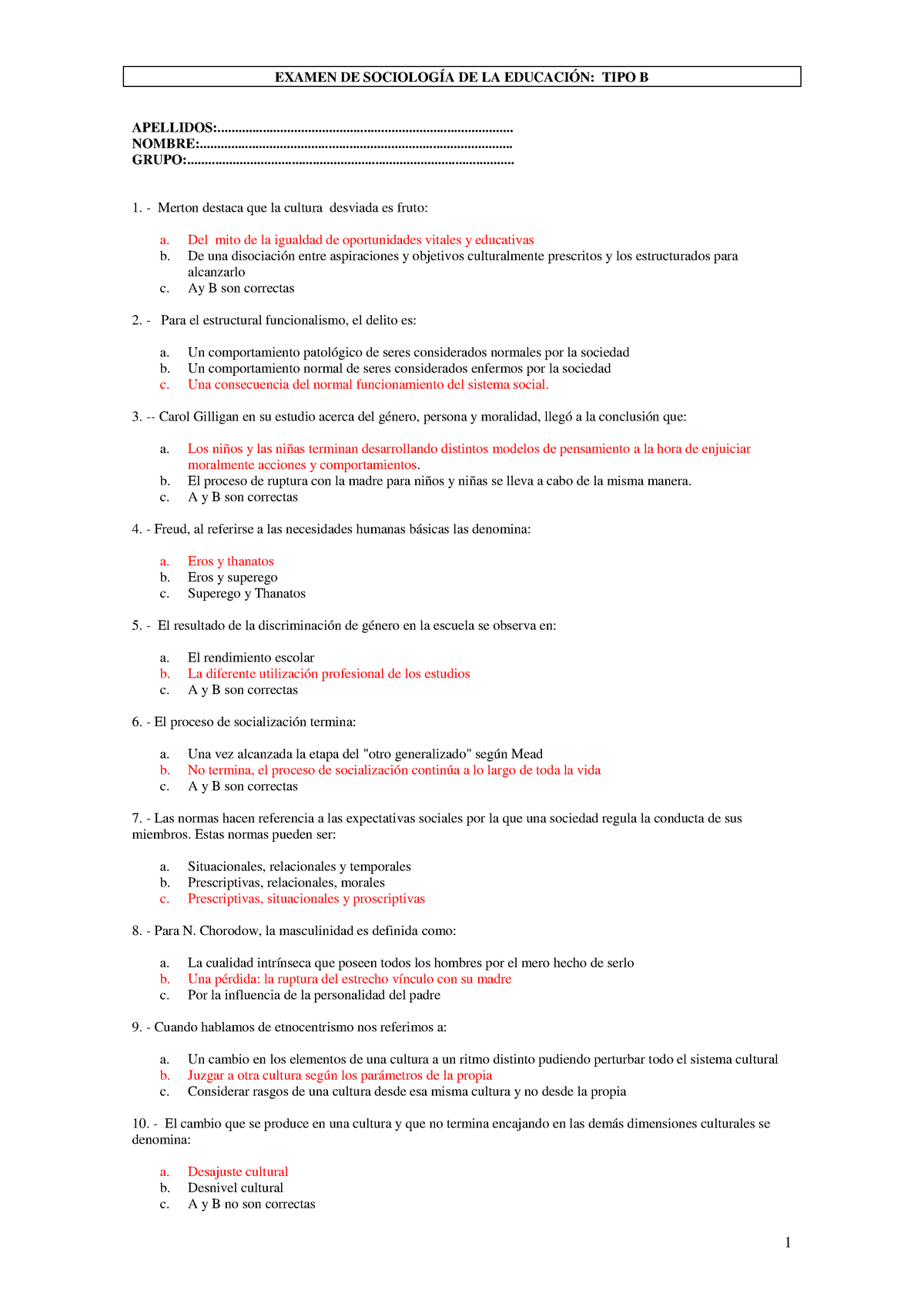 Exámen Enero 2014, Preguntas Y Respuestas - Examen Tipo B - EXAMEN DE ...