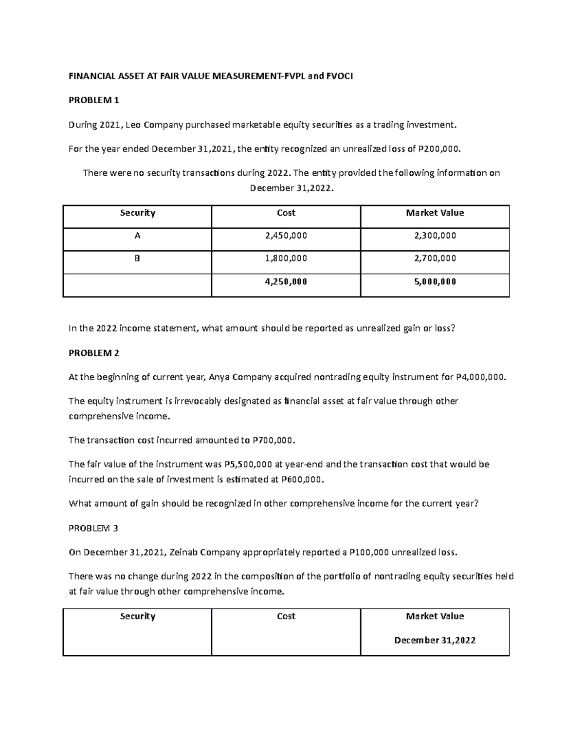 Practical-accounting-1 - FINANCIAL ASSET AT FAIR VALUE MEASUREMENT-FVPL ...