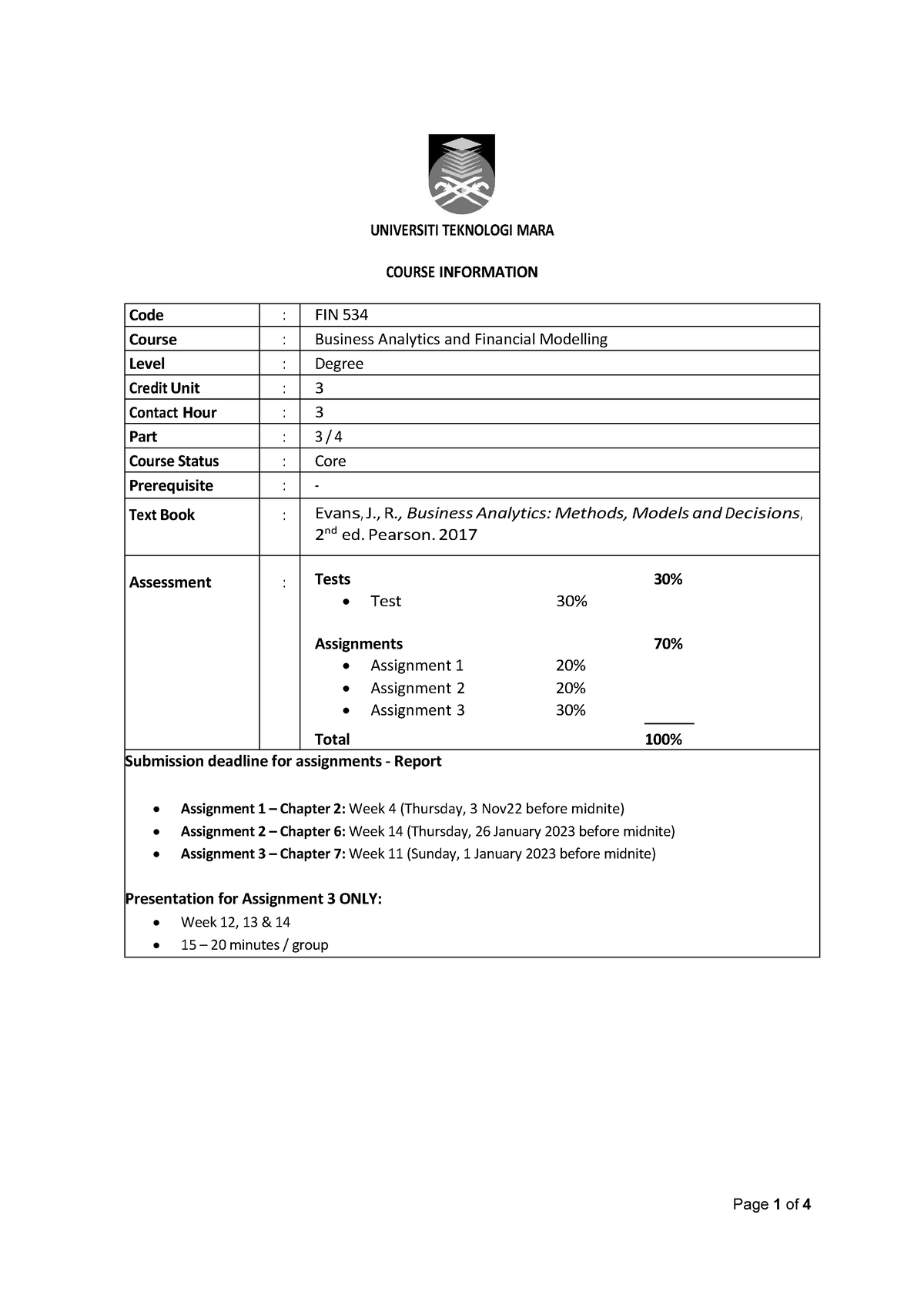 FIN534 Lesson PLAN - You Can Use, See And Make A Reference For Your ...