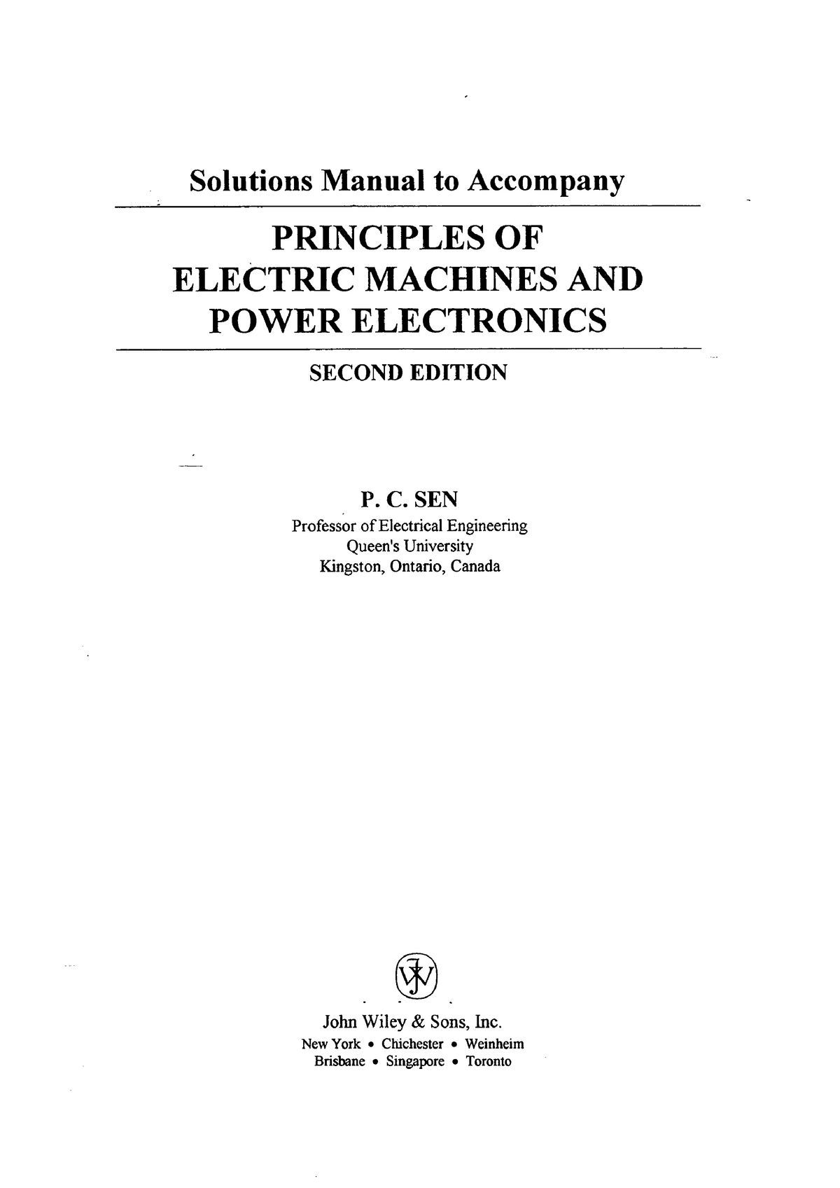 Principle of Electrical machines