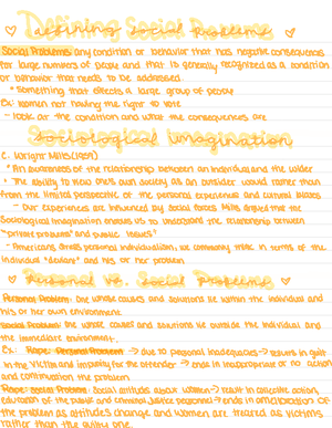 Social problems - This is chapter one notes for SOC - social theory ...