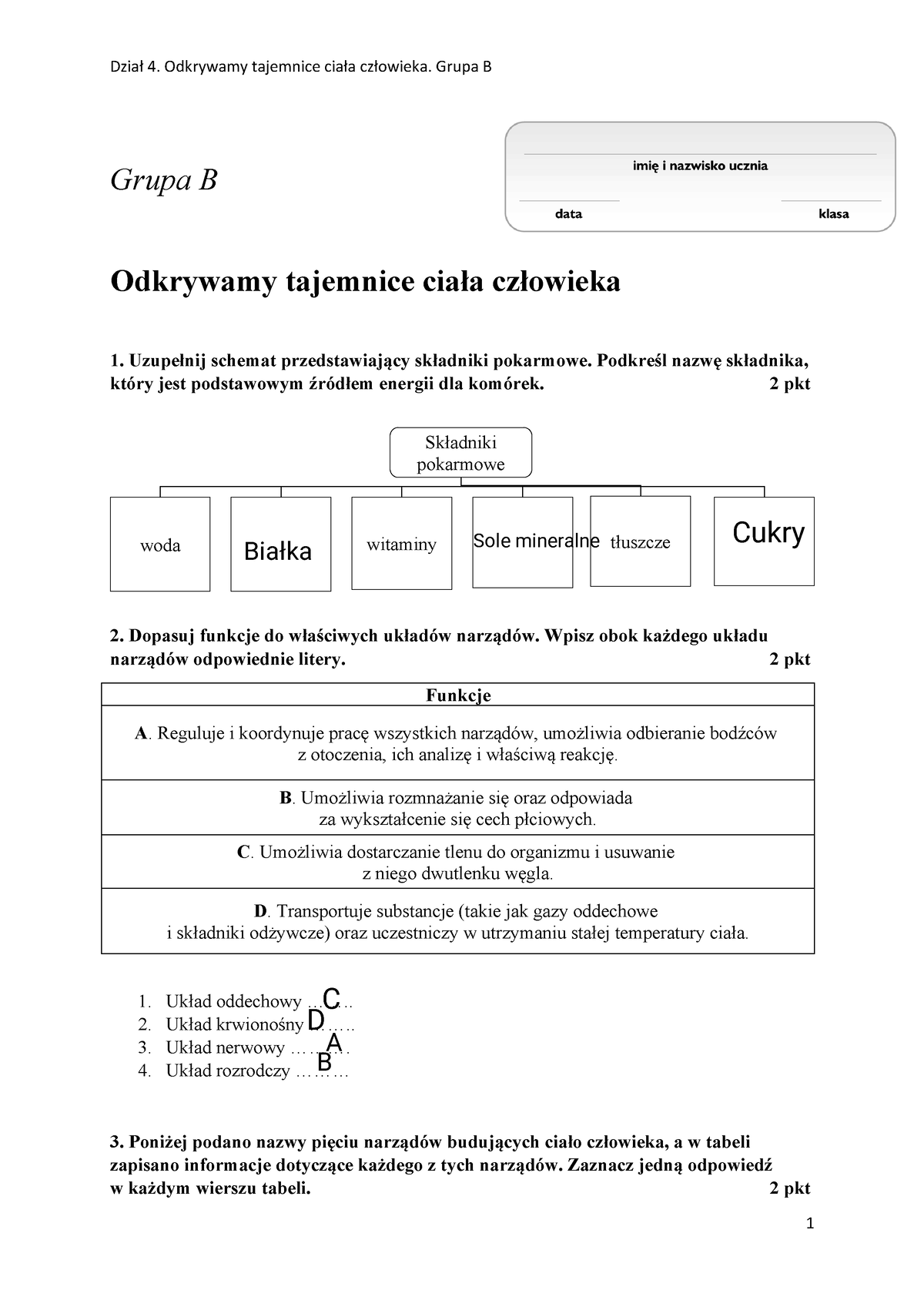 Edited - [Template] Sprawdzian-po-dziale-4-grupa-b - Grupa B Odkrywamy ...