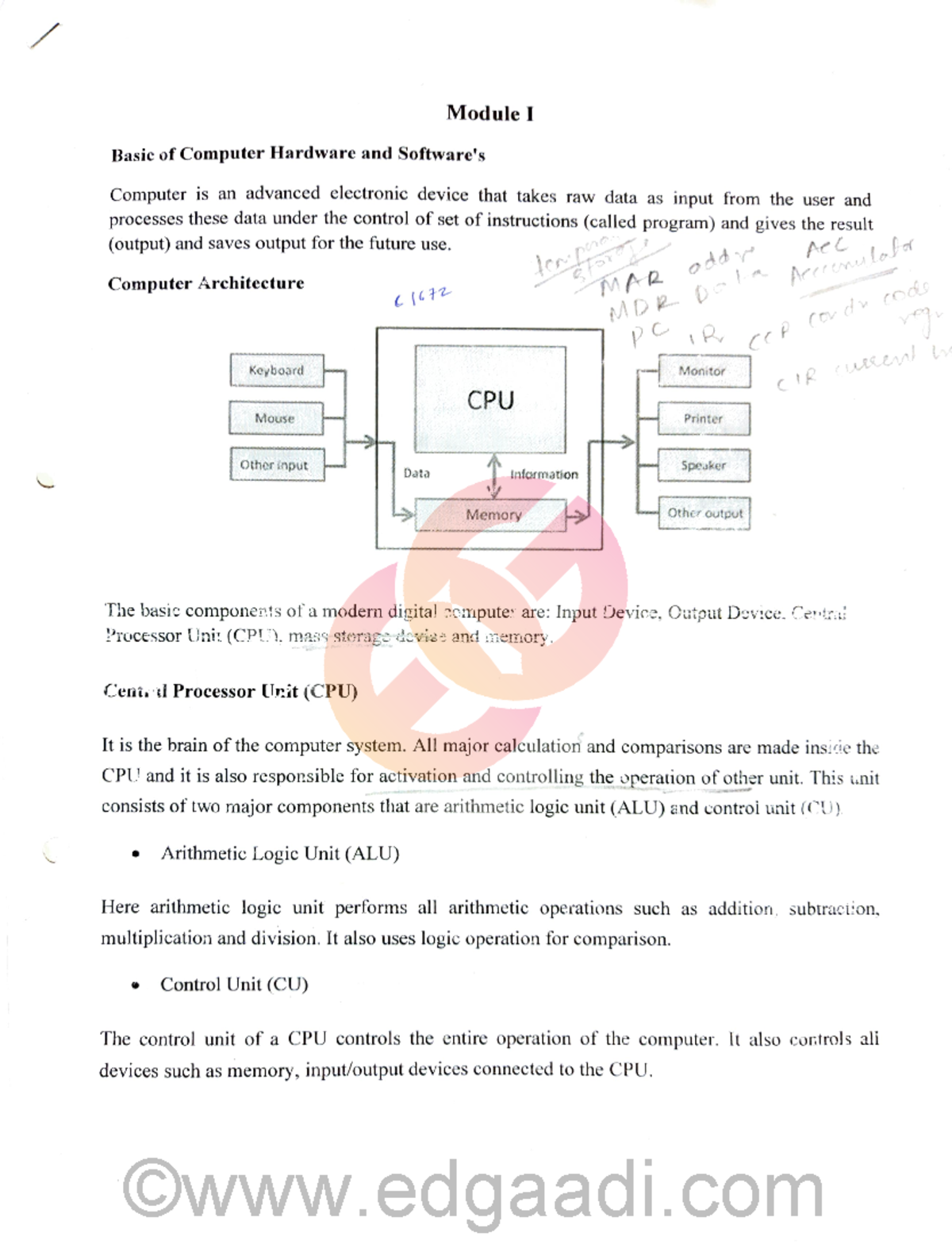 Prc 1 - Programming n c first yr btech - ModuleI Basie of Computer ...