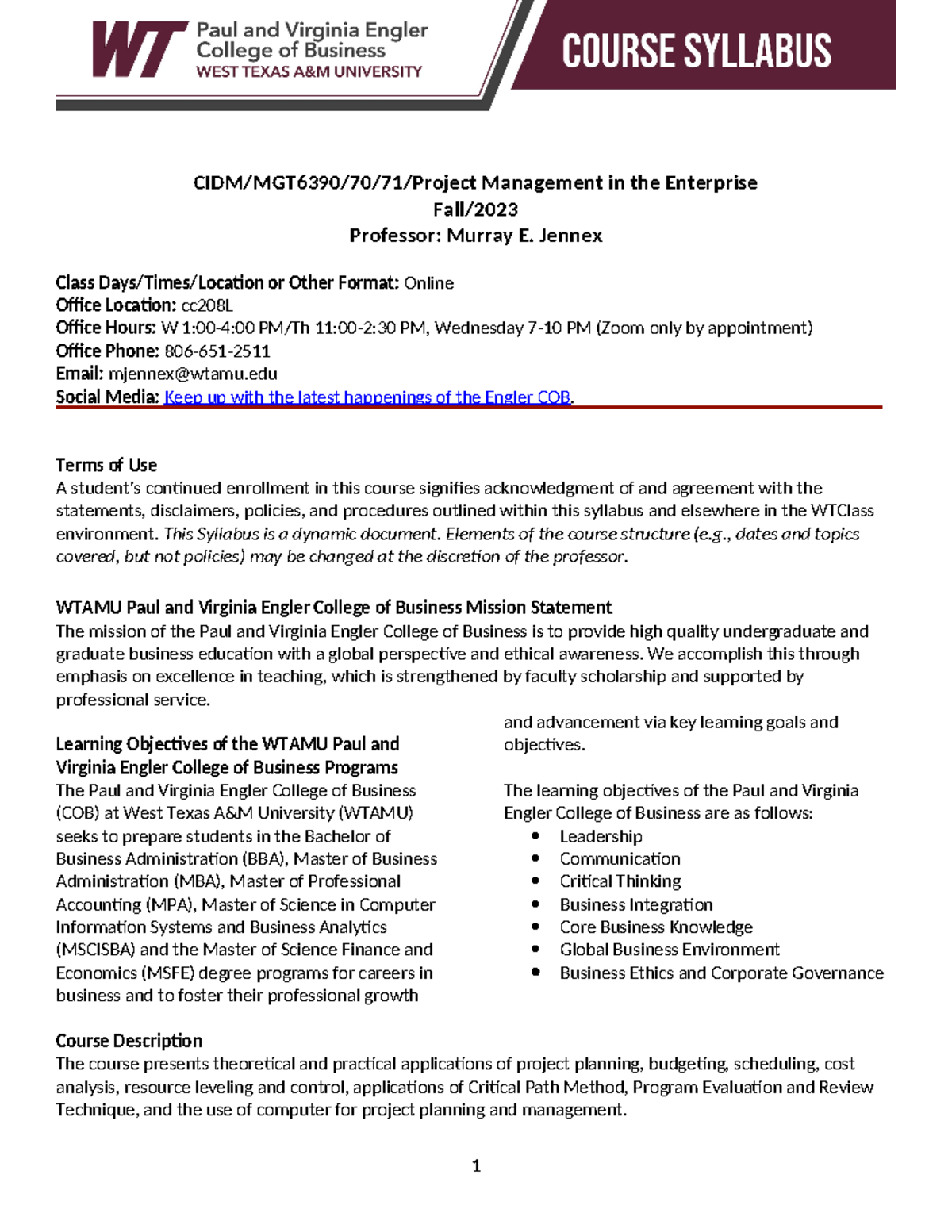 2023FA CIDM 6390 70 - Notes - CIDM/MGT6390/70/71/Project Management in ...