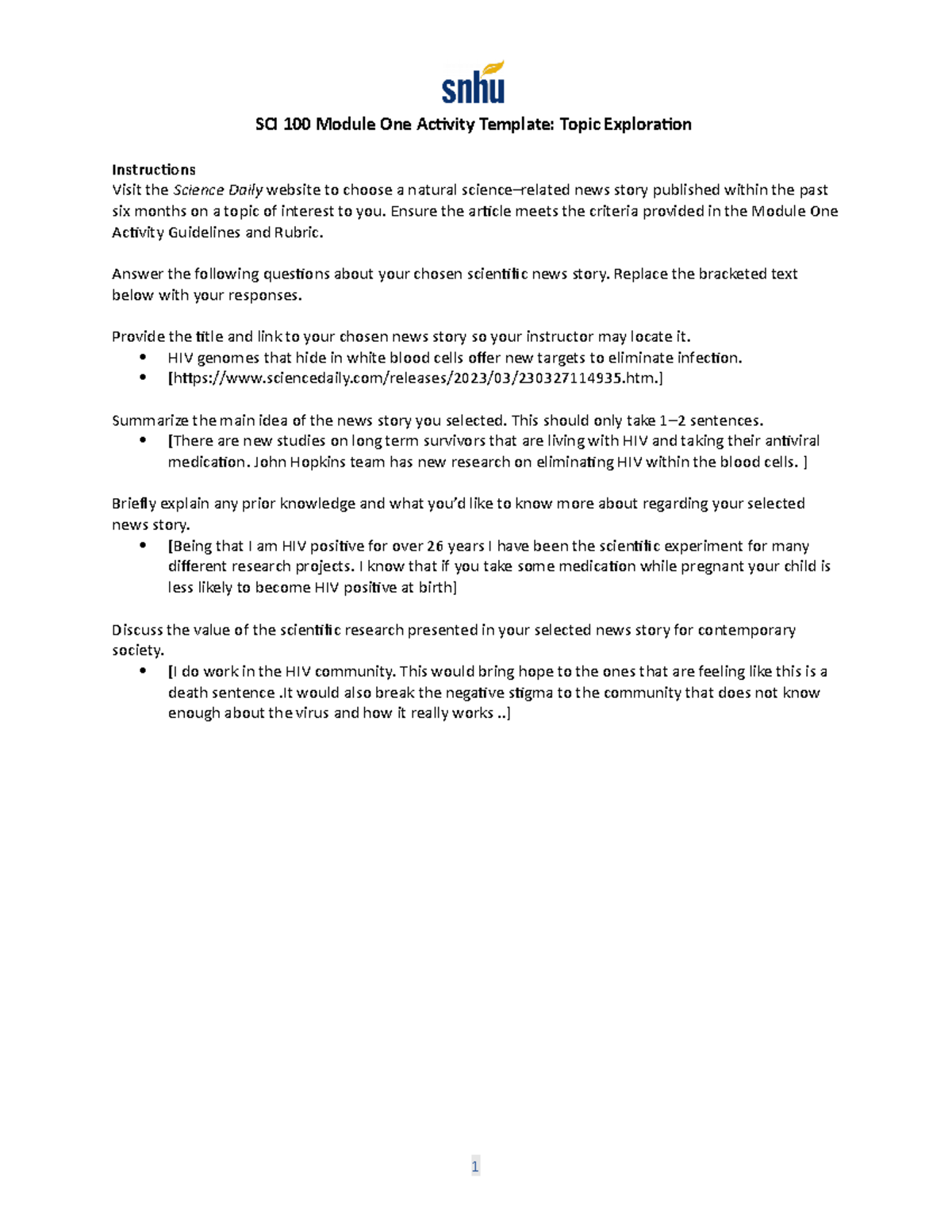 SCI 100 Module One Activity Template (2) - SCI 100 Module One Activity ...