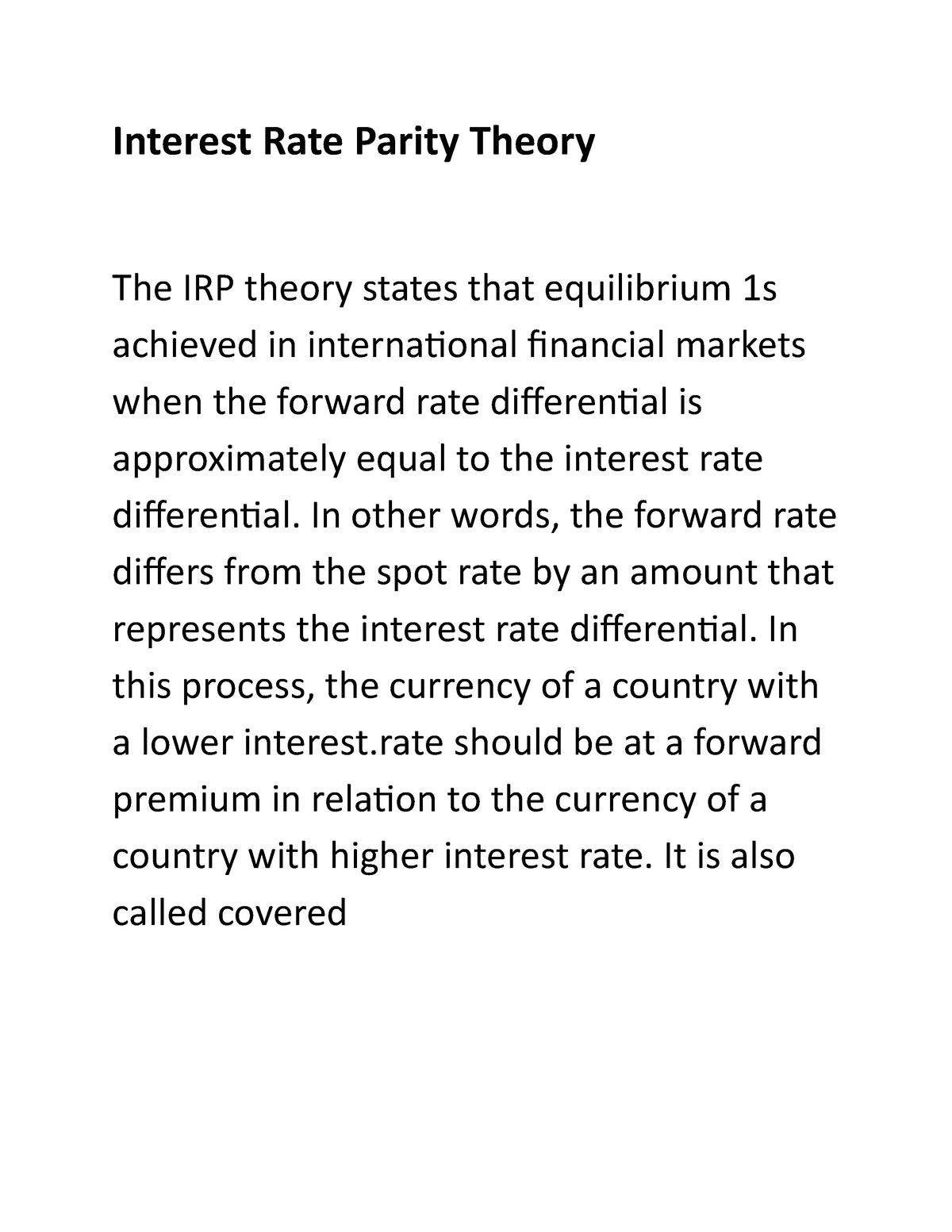 what-is-interest-rate-parity-theory-quora