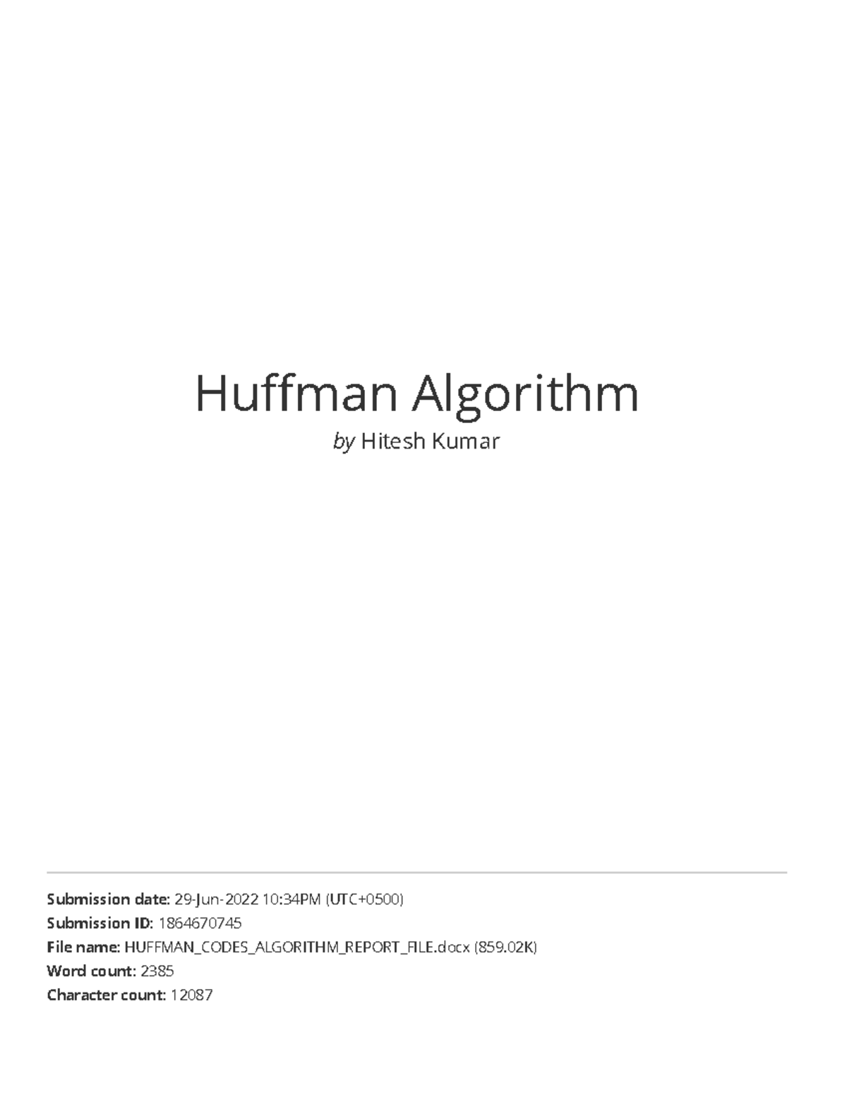 Huffman Algorithm - leave it at the tone - Digital Logic and Design ...