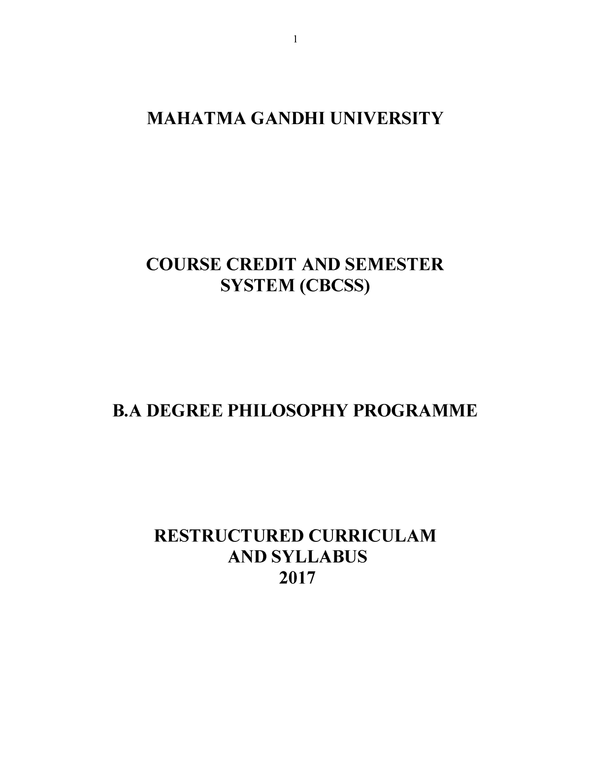 BA-Philosophy-2019 Coursesystem - MAHATMA GANDHI UNIVERSITY COURSE ...