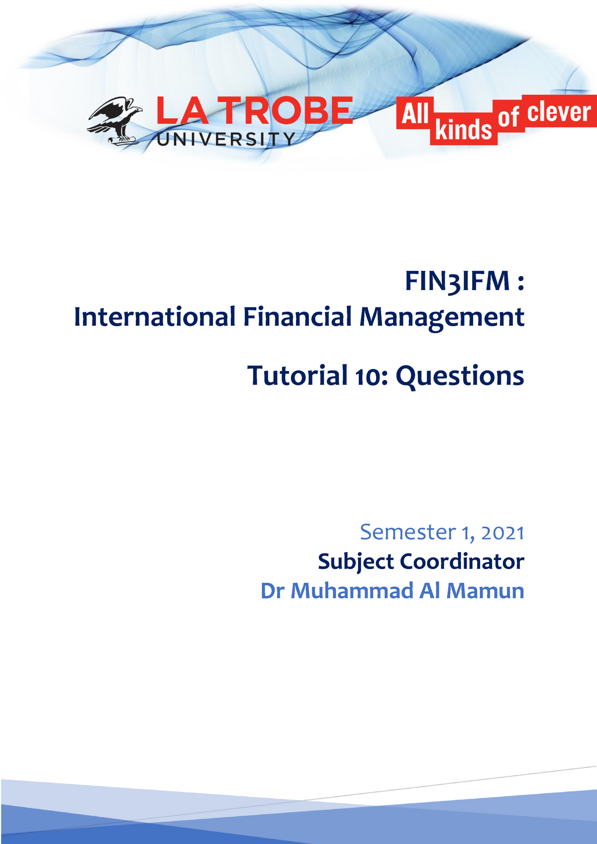 tutorial-10-week-11-questions-fin3ifm-international-financial