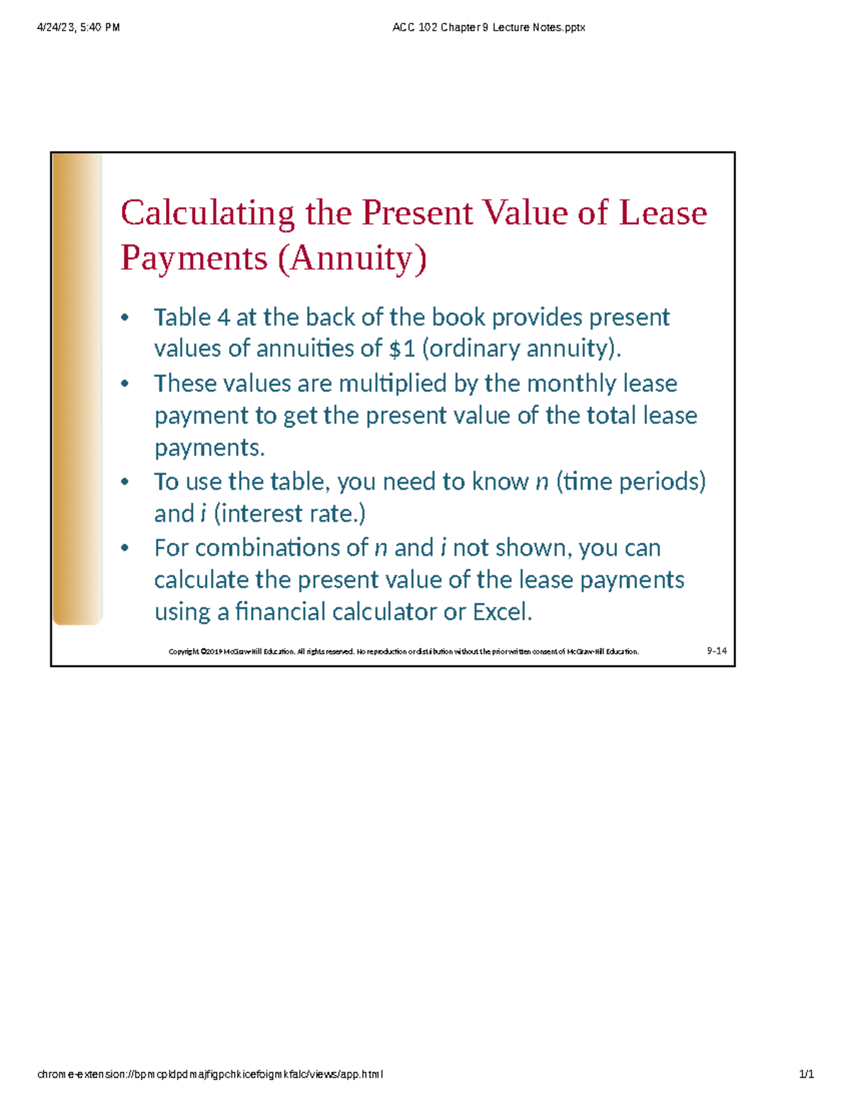 Value Of Lease Payment 4 24 23 5 40 PM ACC 102 Chapter 9 Lecture   Thumb 1200 1553 