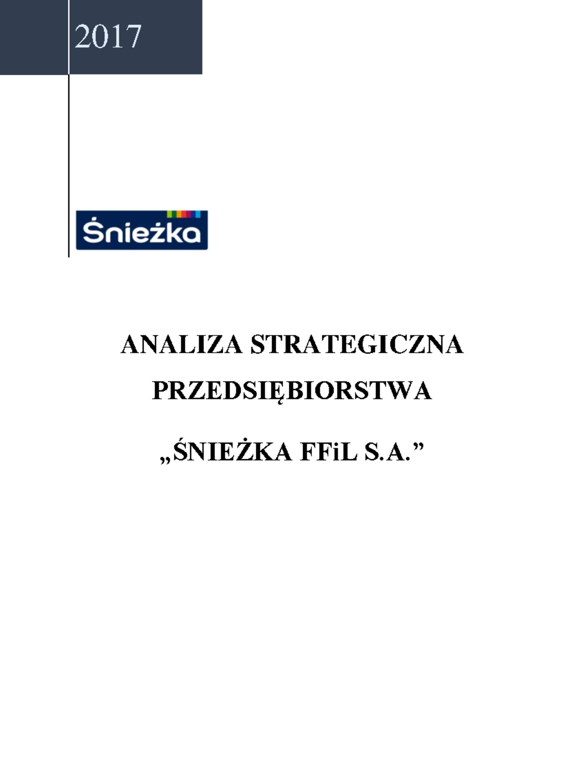 13. Przyk Adowy Projekt Analizy Strategicznej Przedsi Biorstwa ...