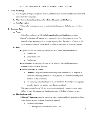 PSY-121 (Study sheet) - Instructor: Lisa Poon - Psychology 121 (Study ...