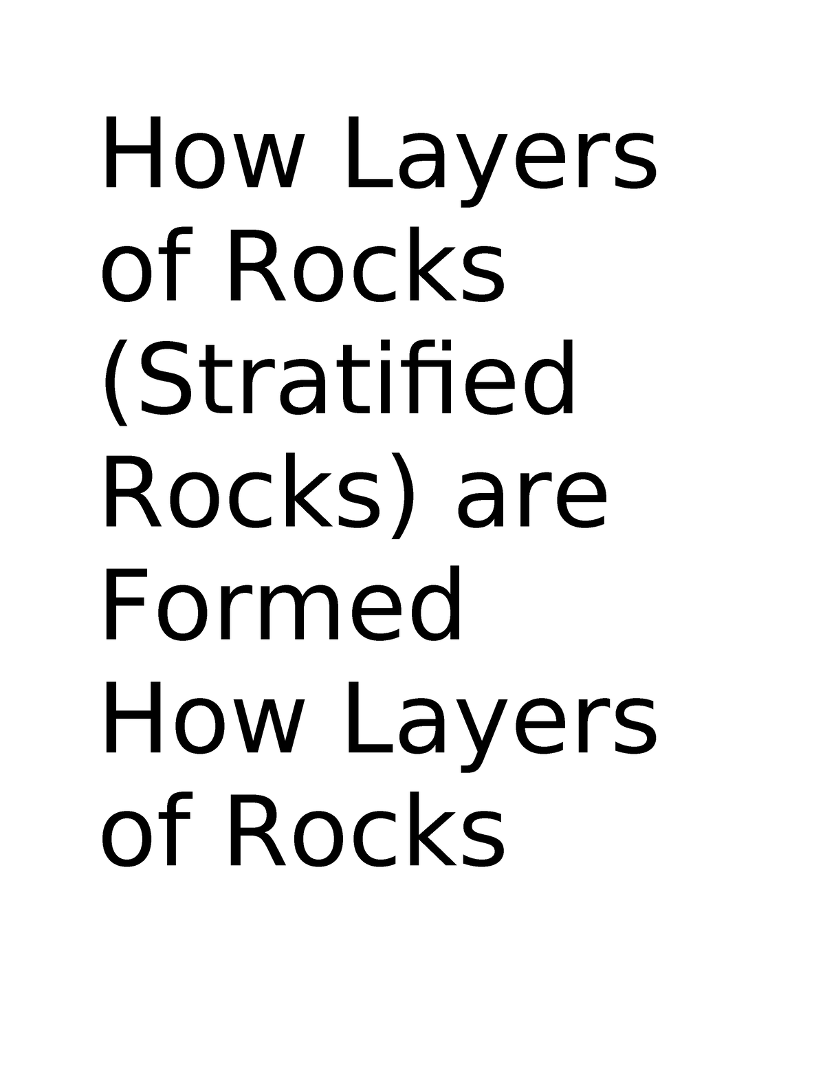 Stratification-of-Rocks - How Layers of Rocks (Stratified Rocks) are ...